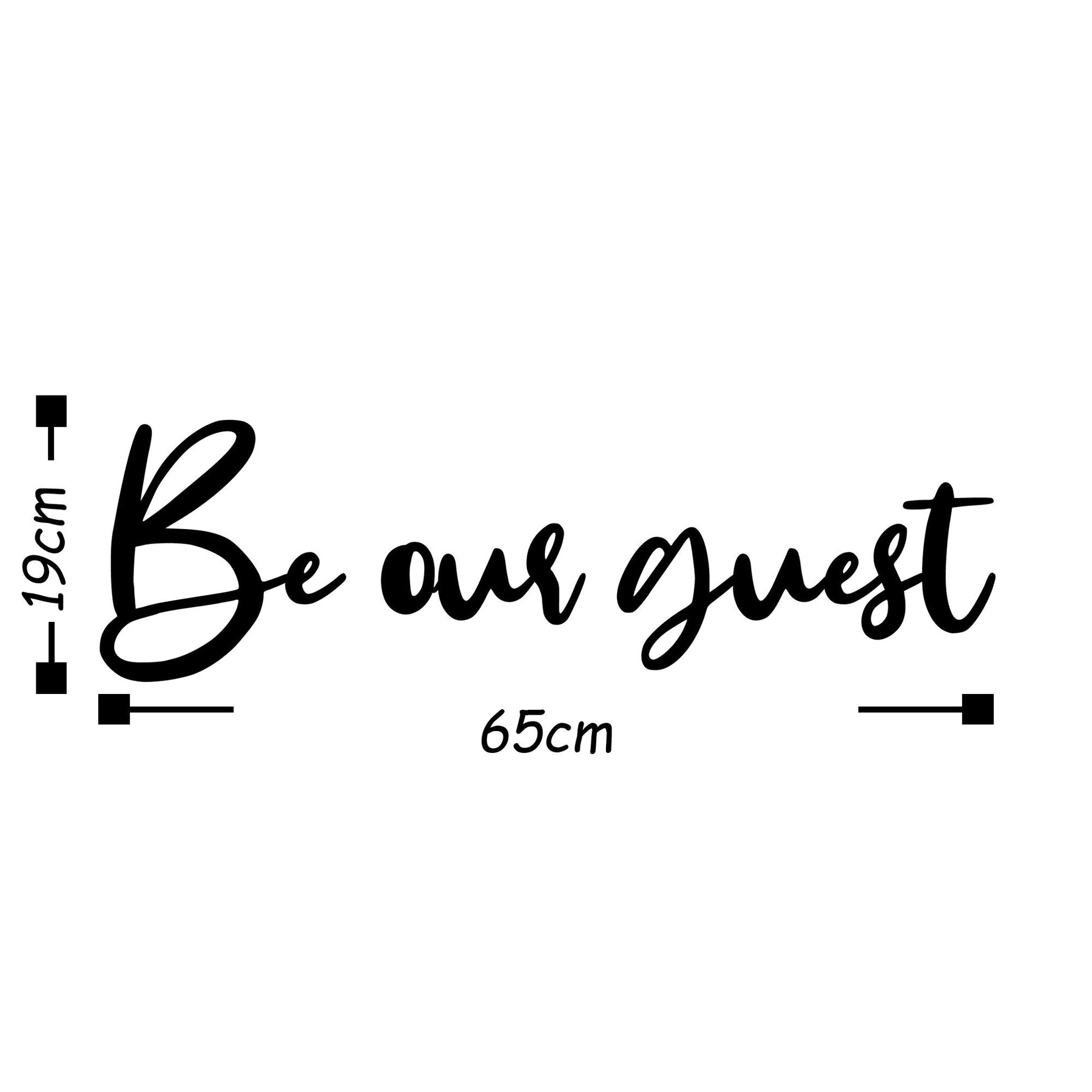 Decoratiune perete Be our Guest, metal 100%, negru, 65 x 19 cm