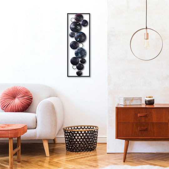 Decoratiune perete Space, multicolor, metal, 90x32 cm