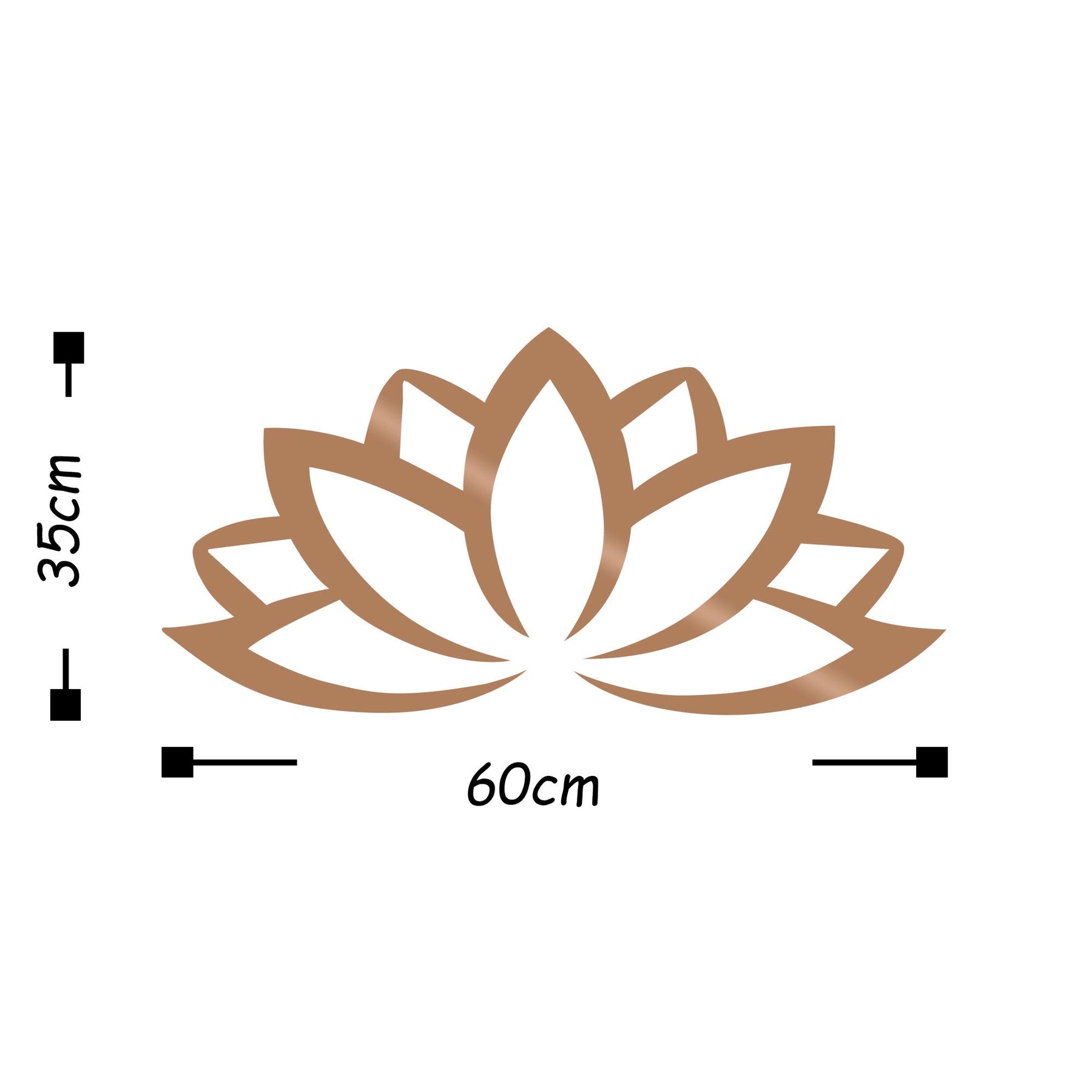 Accesoriu decorativ Lotus Flower 2, auriu, metal, 60x35 cm