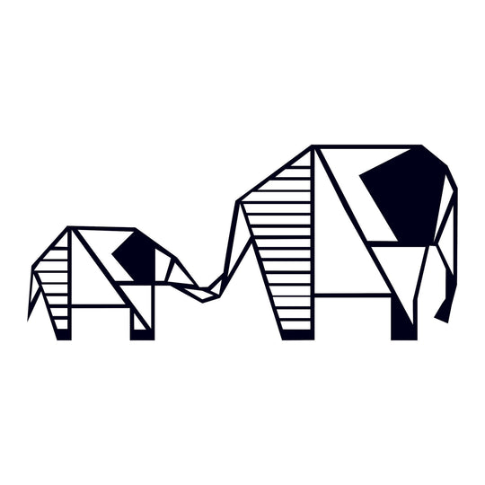 Accesoriu decorativ Elephant 3, negru, metal, 55x25 cm