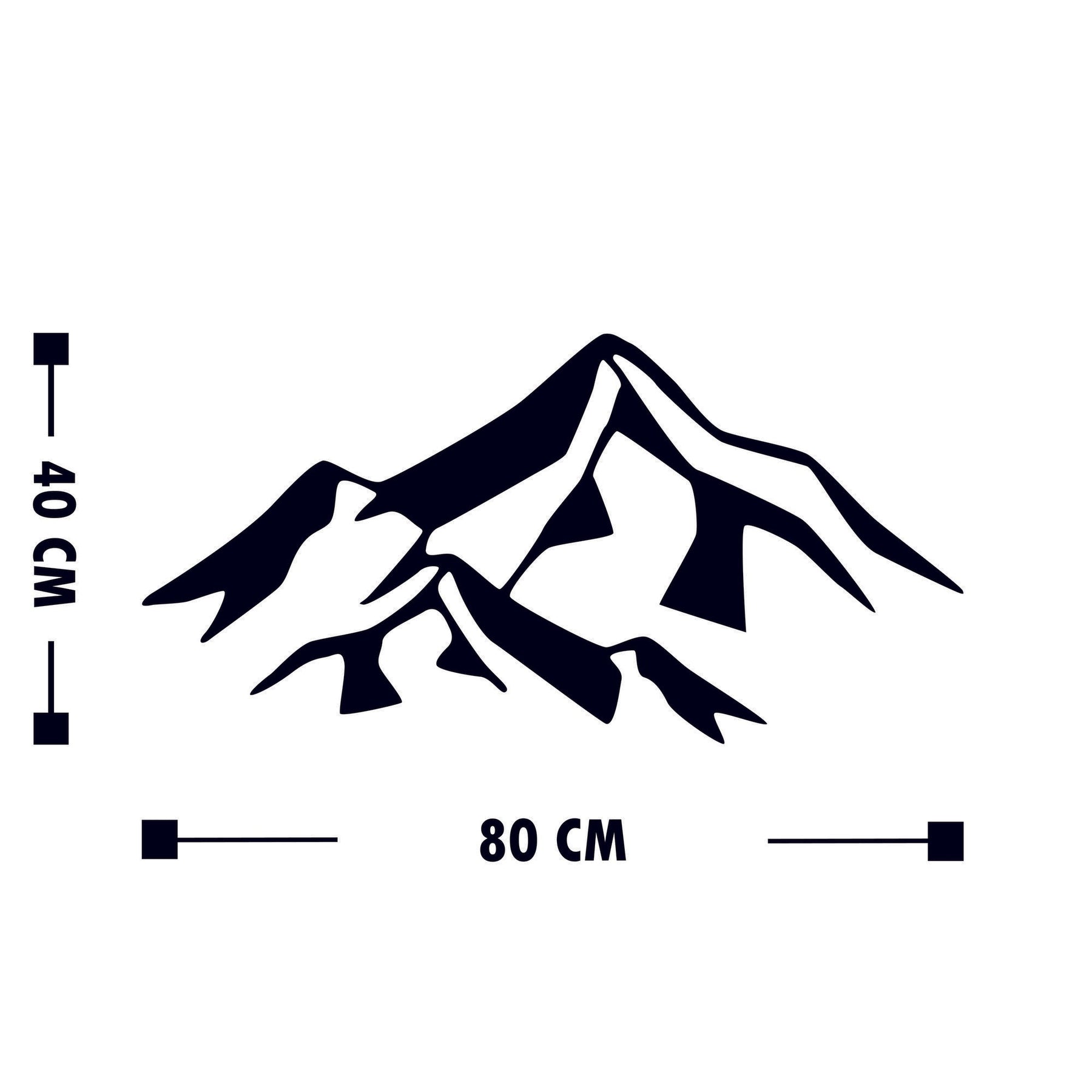 Accesoriu decorativ Mountain 1, negru, metal, 80x40 cm