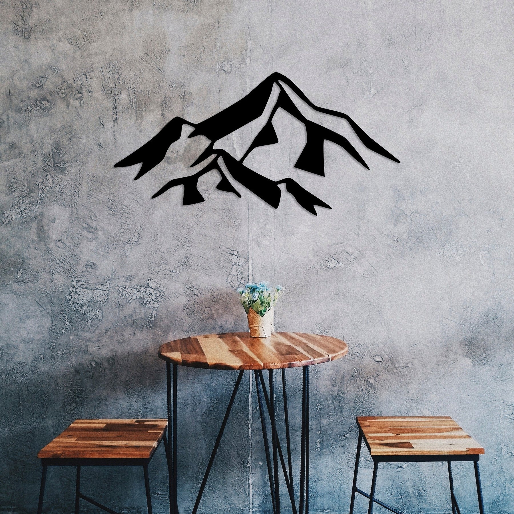 Accesoriu decorativ Mountain 1, negru, metal, 80x40 cm
