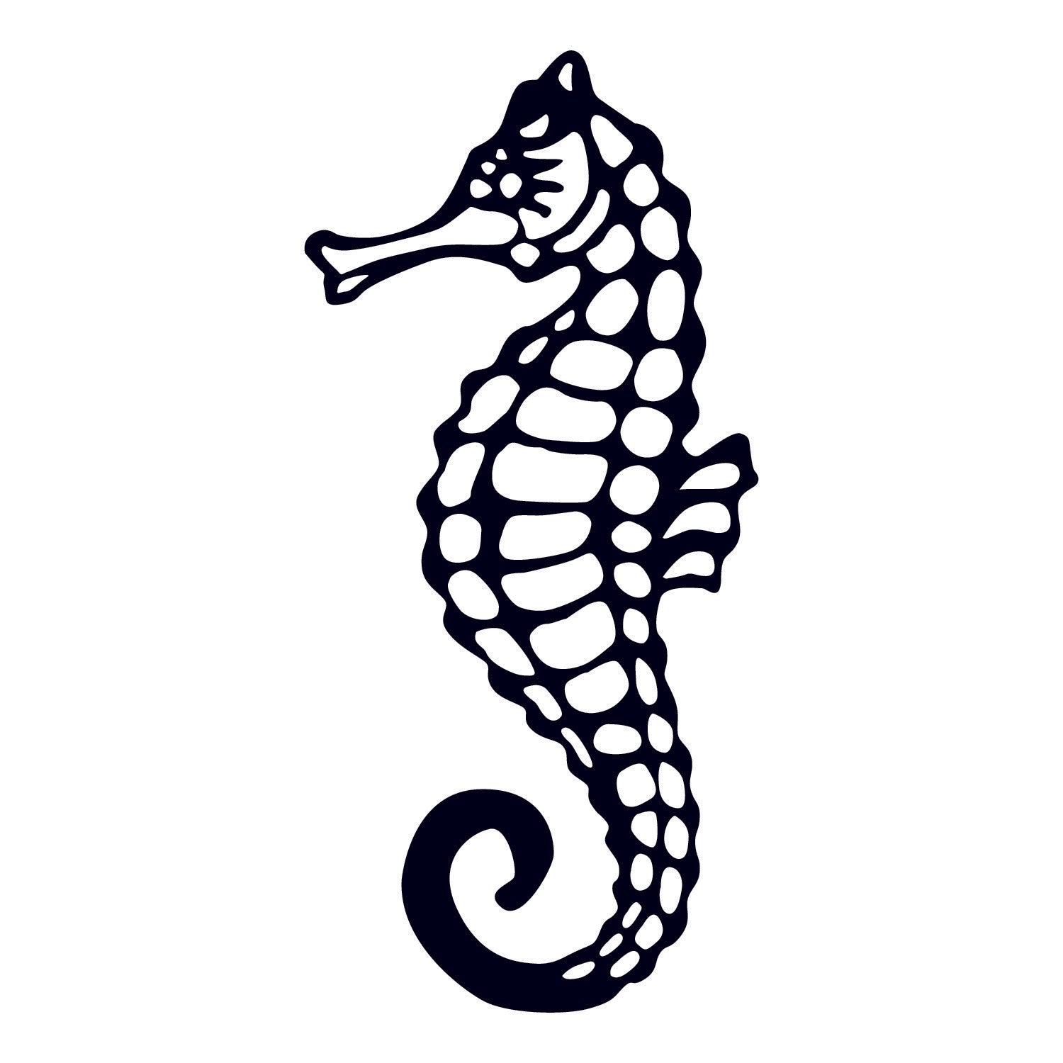 Decoratiune perete Seahorse, negru, metal, 25x53 cm