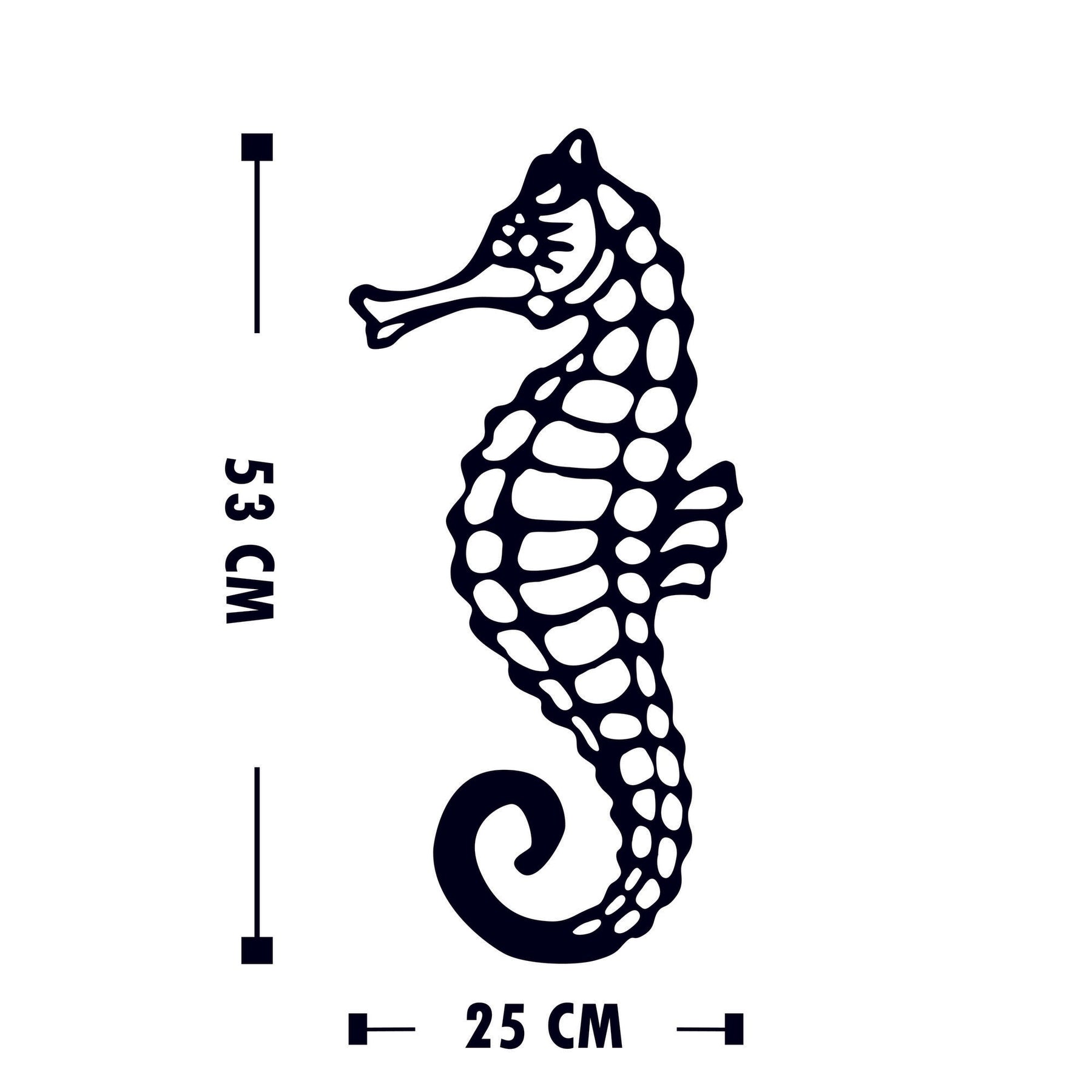 Decoratiune perete Seahorse, negru, metal, 25x53 cm