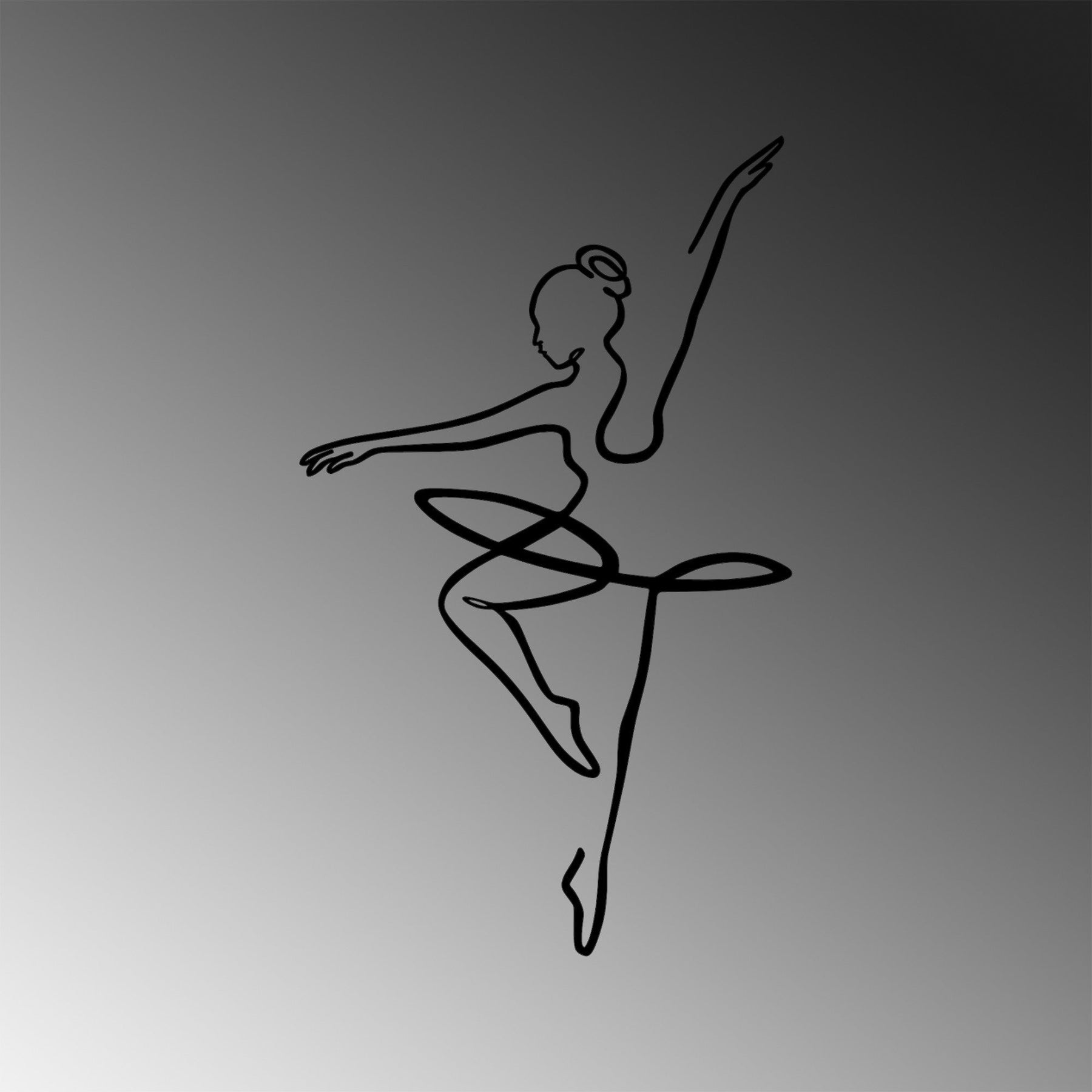 Accesoriu decorativ Ballerina 1, negru, metal, 70x42 cm