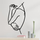 Decoratiune perete Woman 2, negru, metal, 70x38 cm