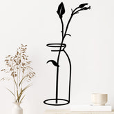 Accesoriu decorativ Flower, negru, metal, 33x71 cm