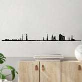 Accesoriu decorativ Hamburg Skyline, negru, metal, 120x11 cm