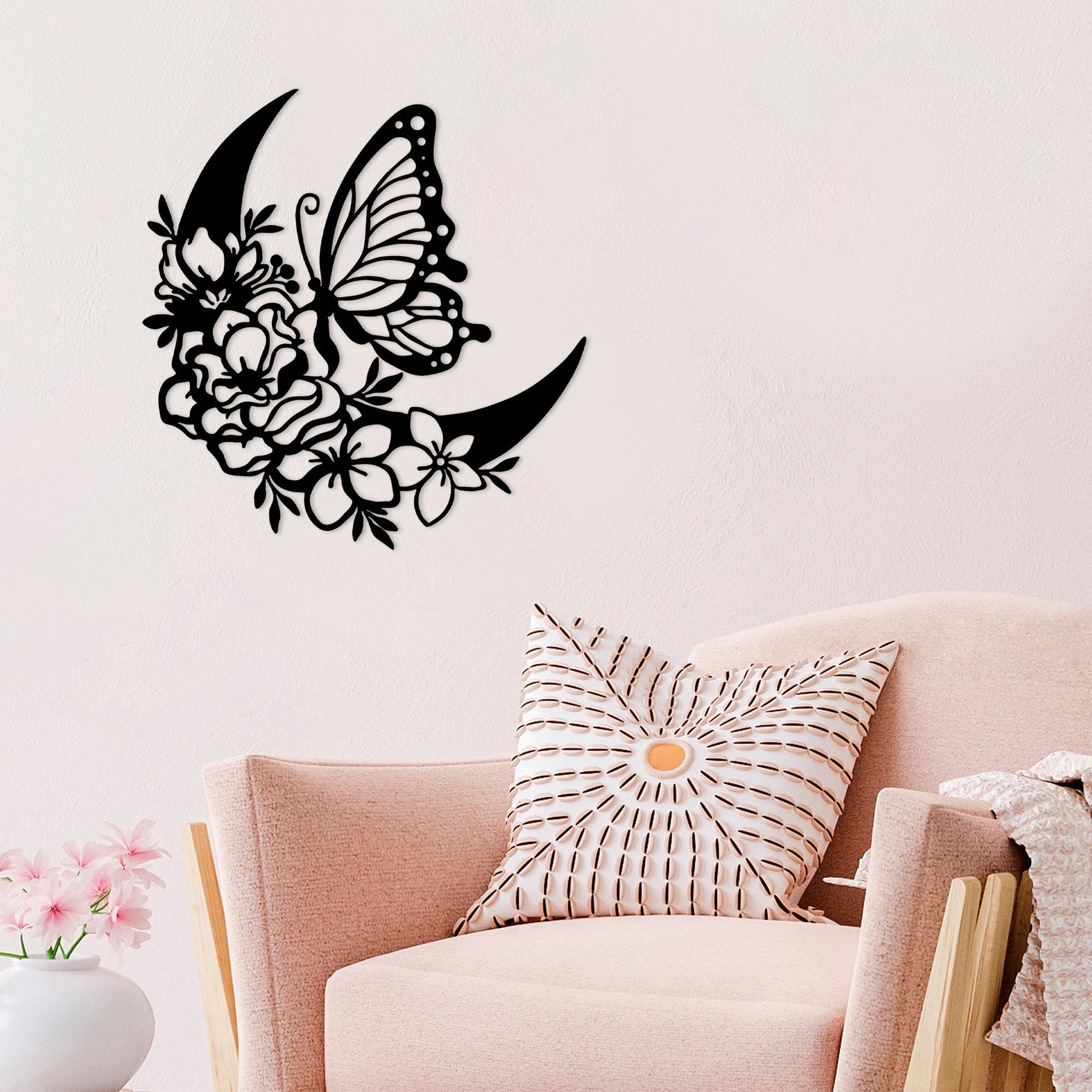 Accesoriu decorativ 891TNL2020, negru, metal, 47x2x49 cm