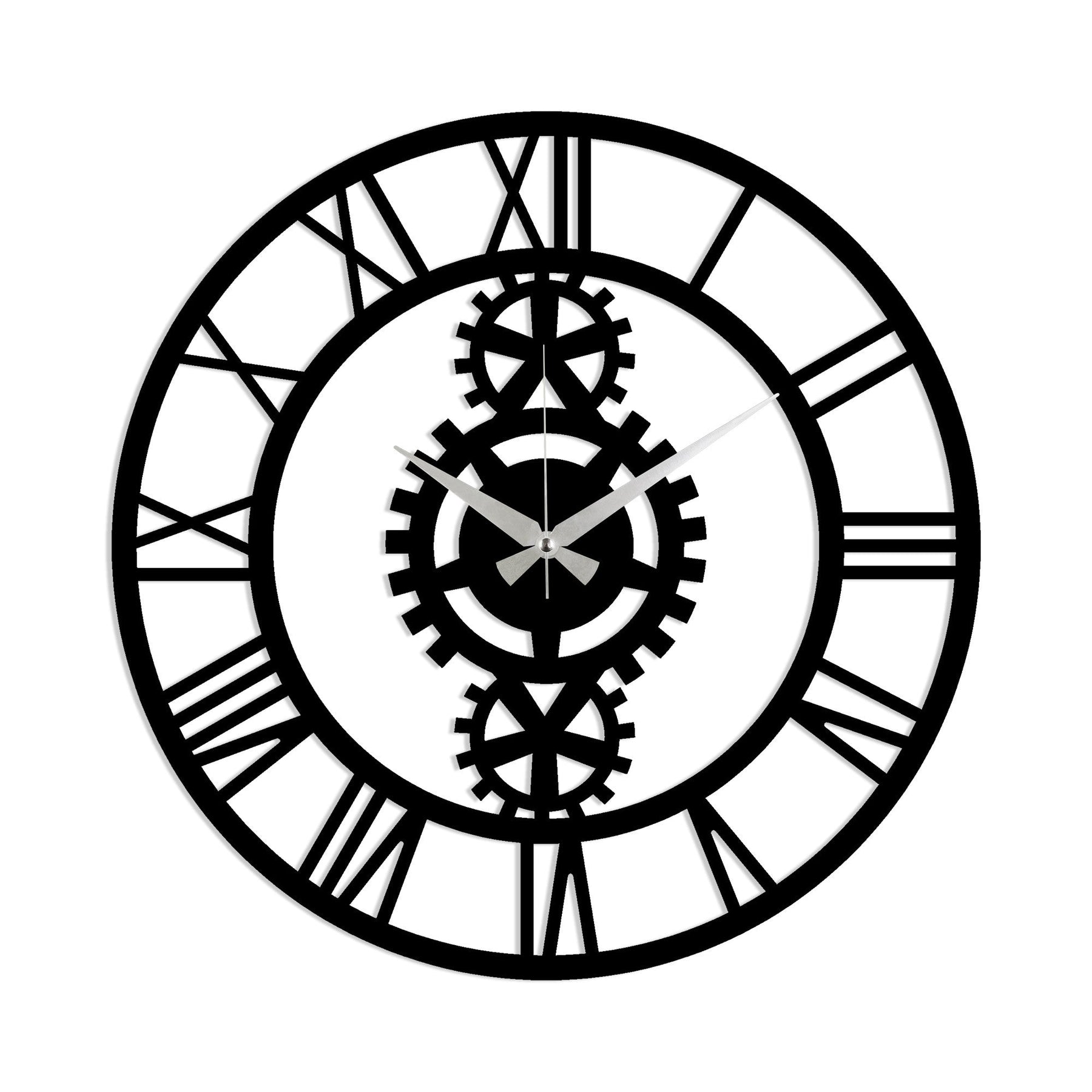 Ceas de perete 891TNL2103, negru, metal, 48x48 cm