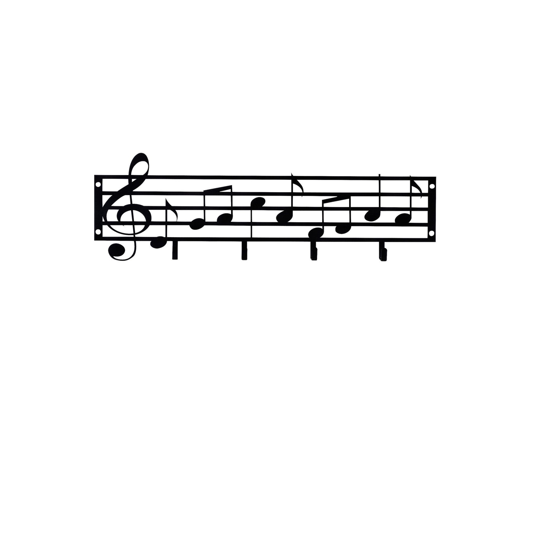 Cuier Note, negru, metal, 60x19 cm