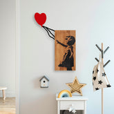 Accesoriu decorativ Banksy-15, negru/stejar, lemn, 83x60 cm