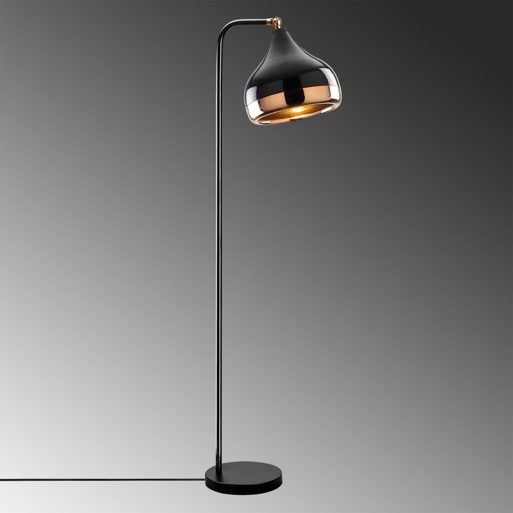 Lampadar Yıldo, 6906, metal, negru/cupru, 30x17x120 cm