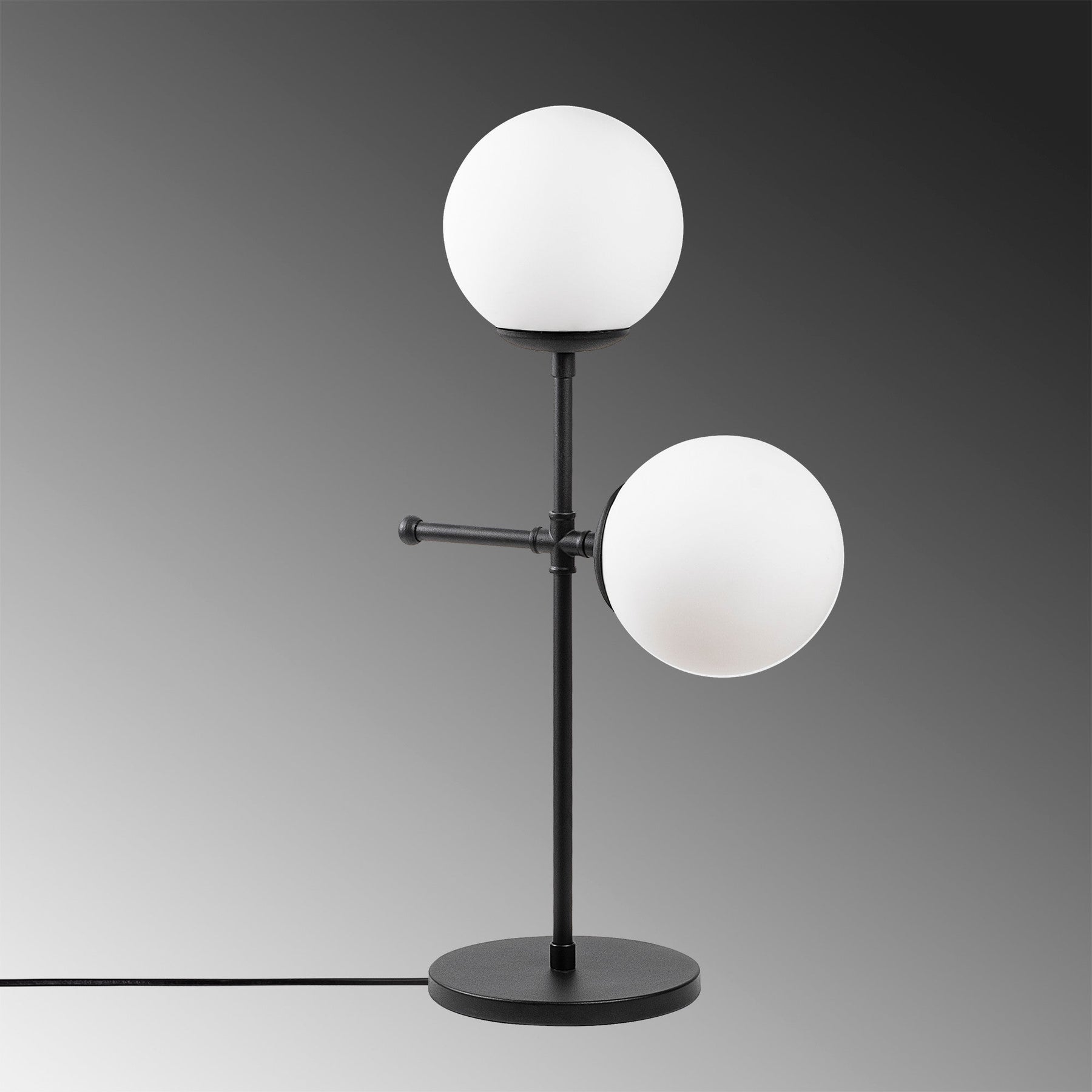 Veioza Mudoni-MR-954-1, negru, metal/sticla, 55x30 cm