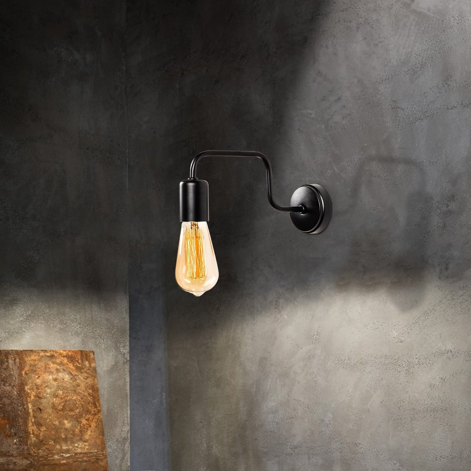 Lampa de perete Denge-3433, negru, metal, 4x28x11 cm