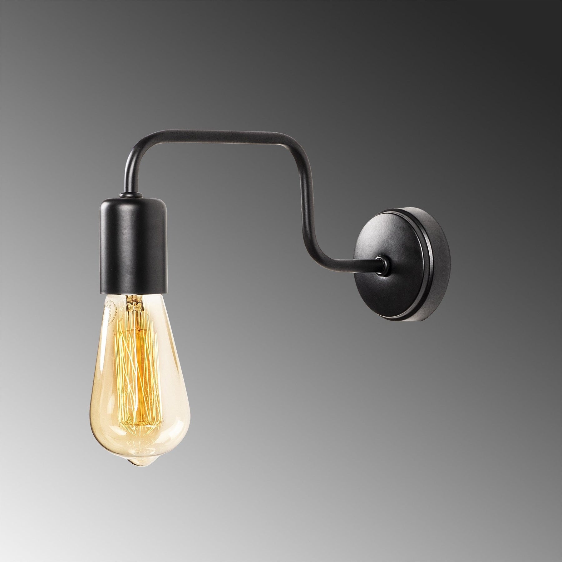 Lampa de perete Denge-3433, negru, metal, 4x28x11 cm