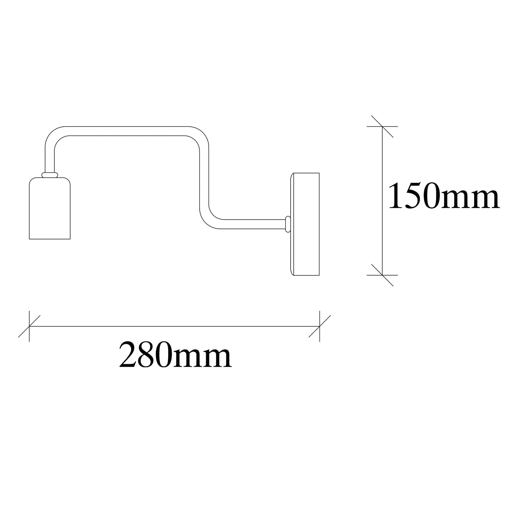Lampa de perete Denge-3433, negru, metal, 4x28x11 cm