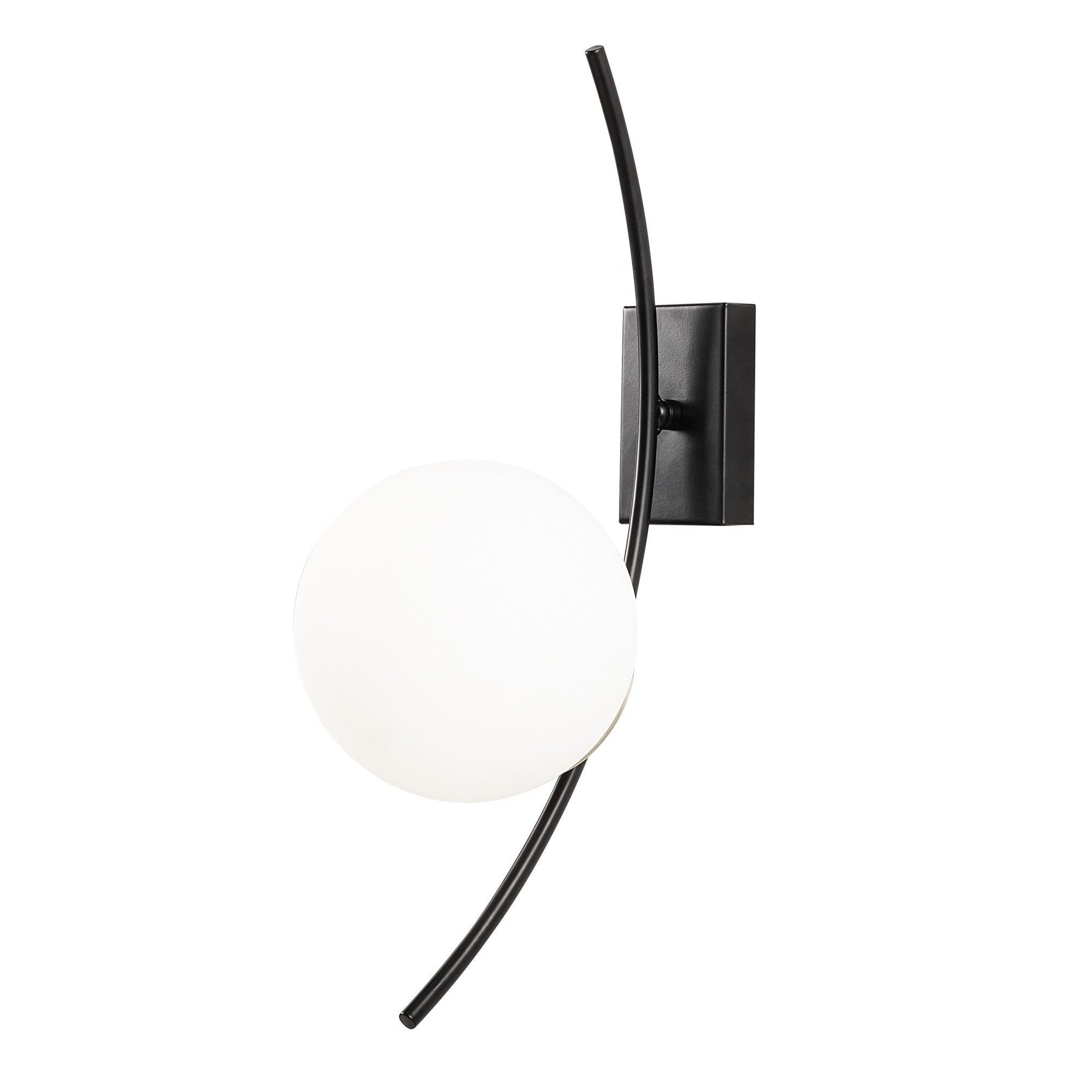 Lampa de perete Hilal, 3821, 2 becuri, metal/sticla, negru/alb, 12x25x44 cm