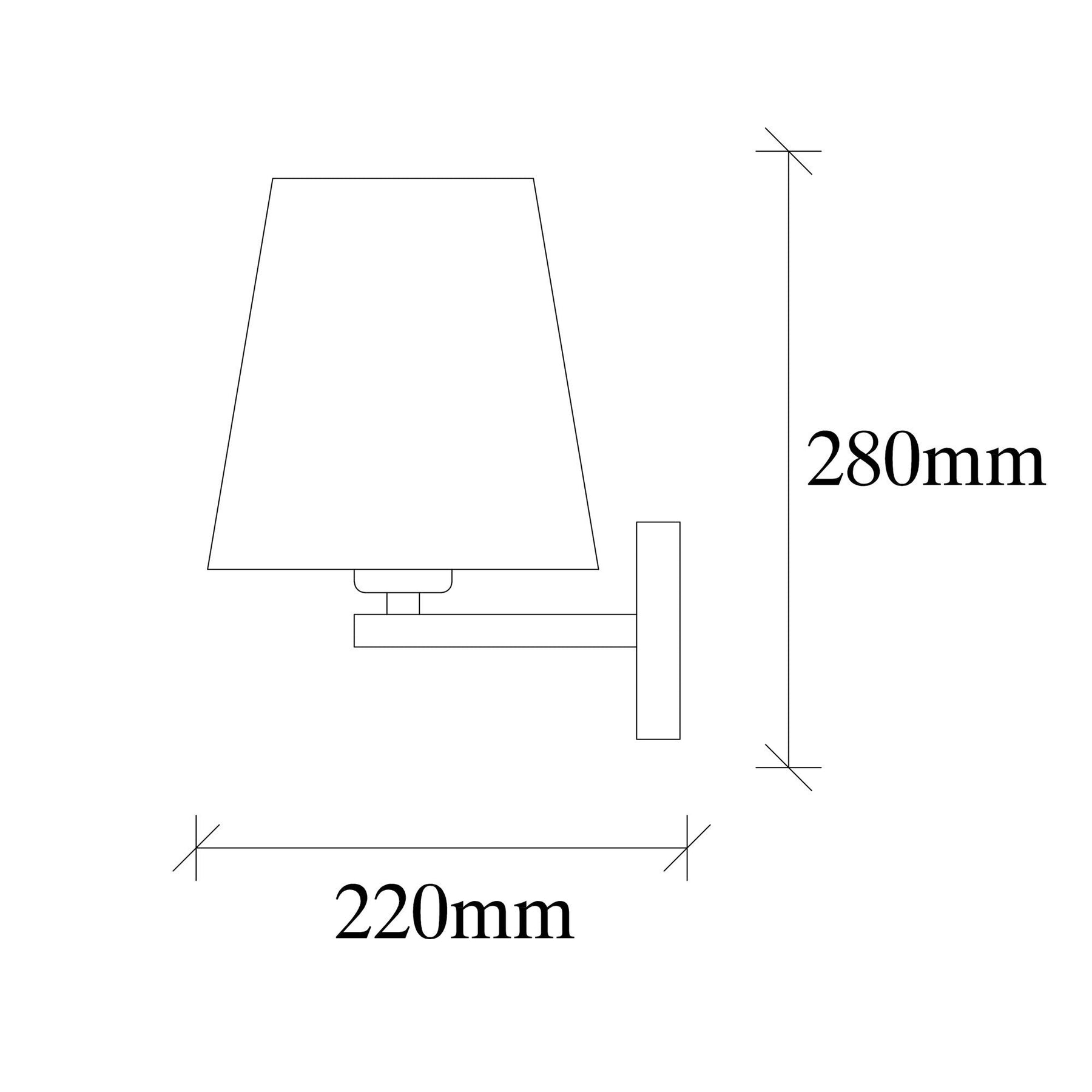 Lampa de perete 4663, negru, metal/material textil, 18x24x30 cm