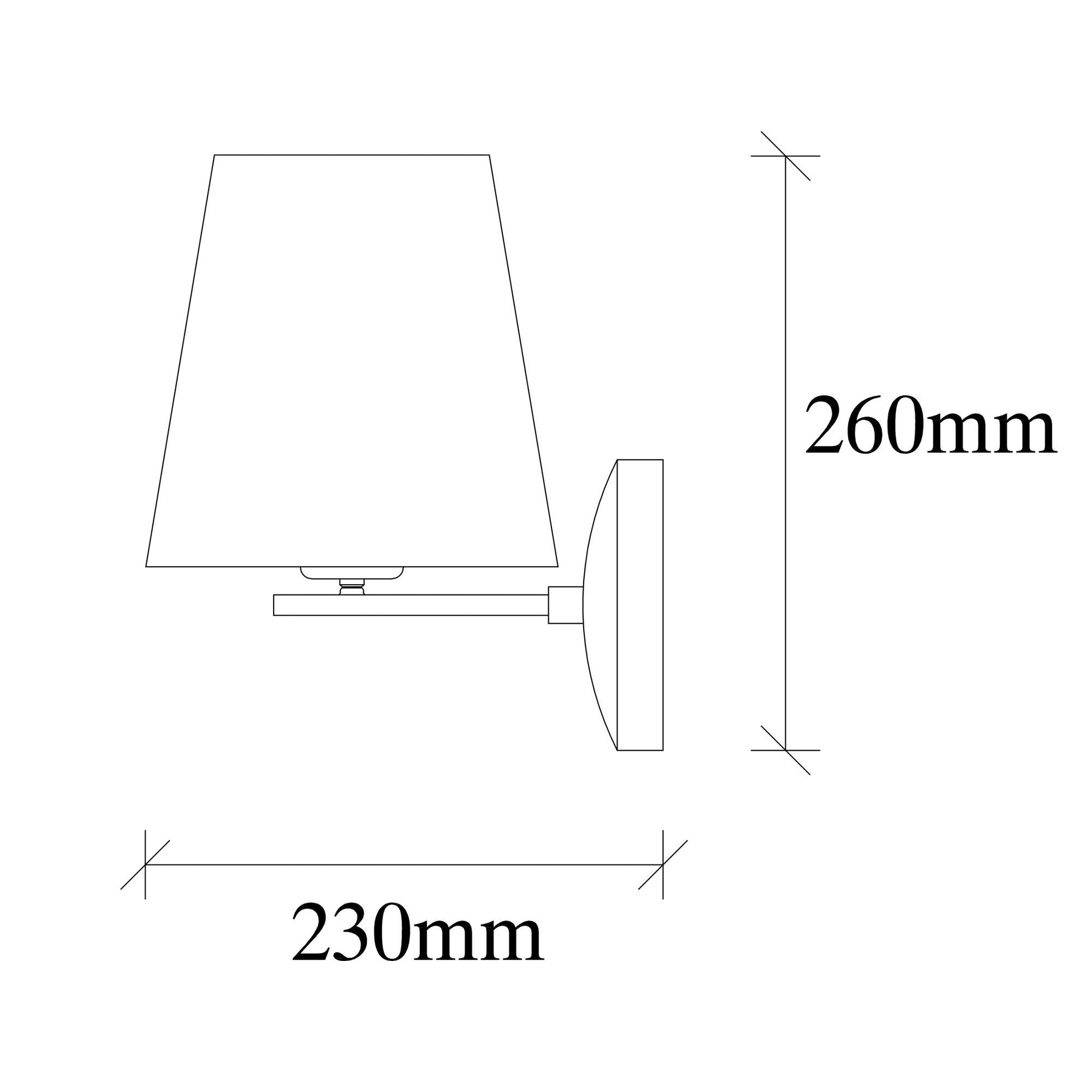 Lampa de perete Profil, 4683, cadru metalic/material textil, 18x22x26 cm