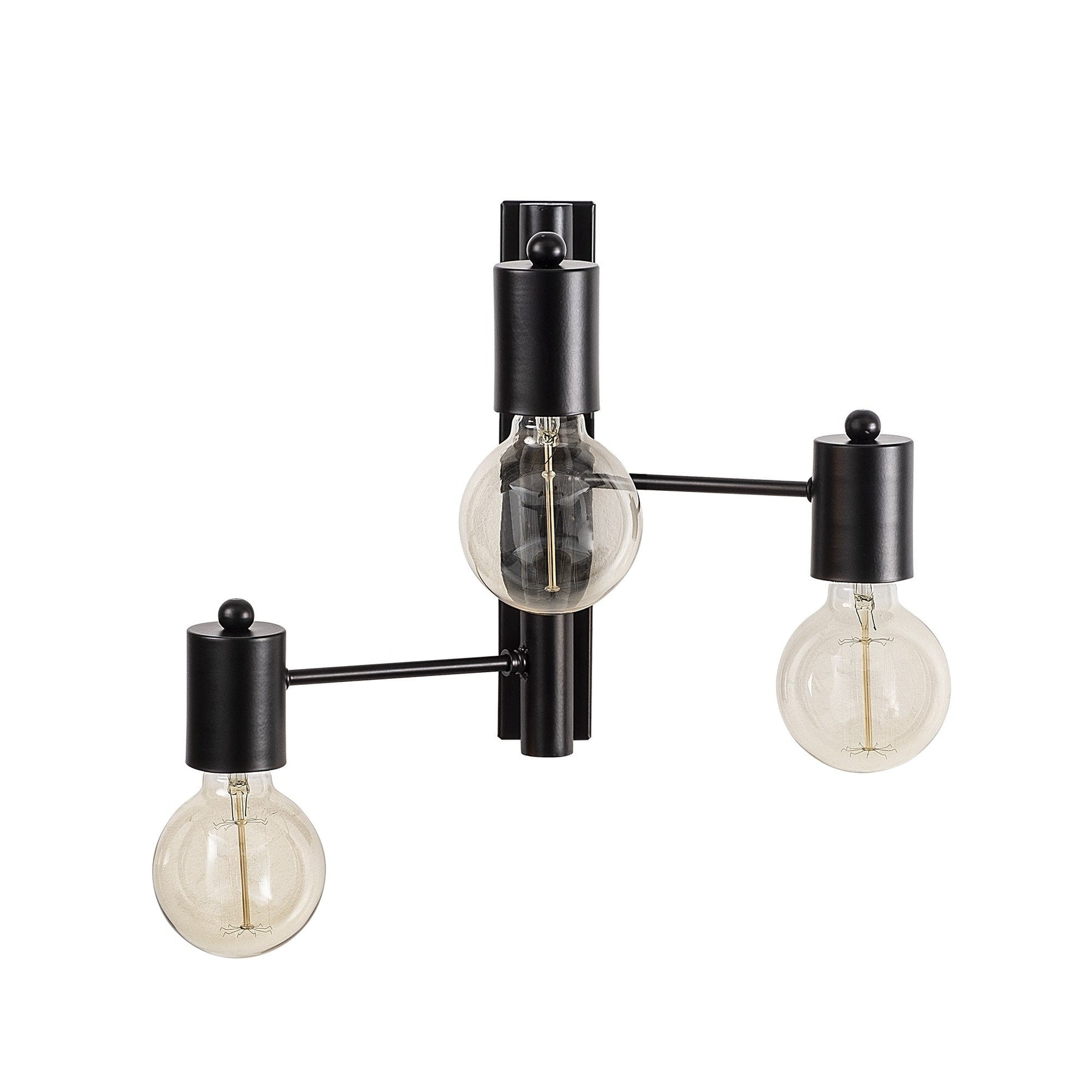 Lampa de perete Hexa, 6946, 3 becuri la diferite inaltimi, cadru metalic, negru, 40x26x30 cm