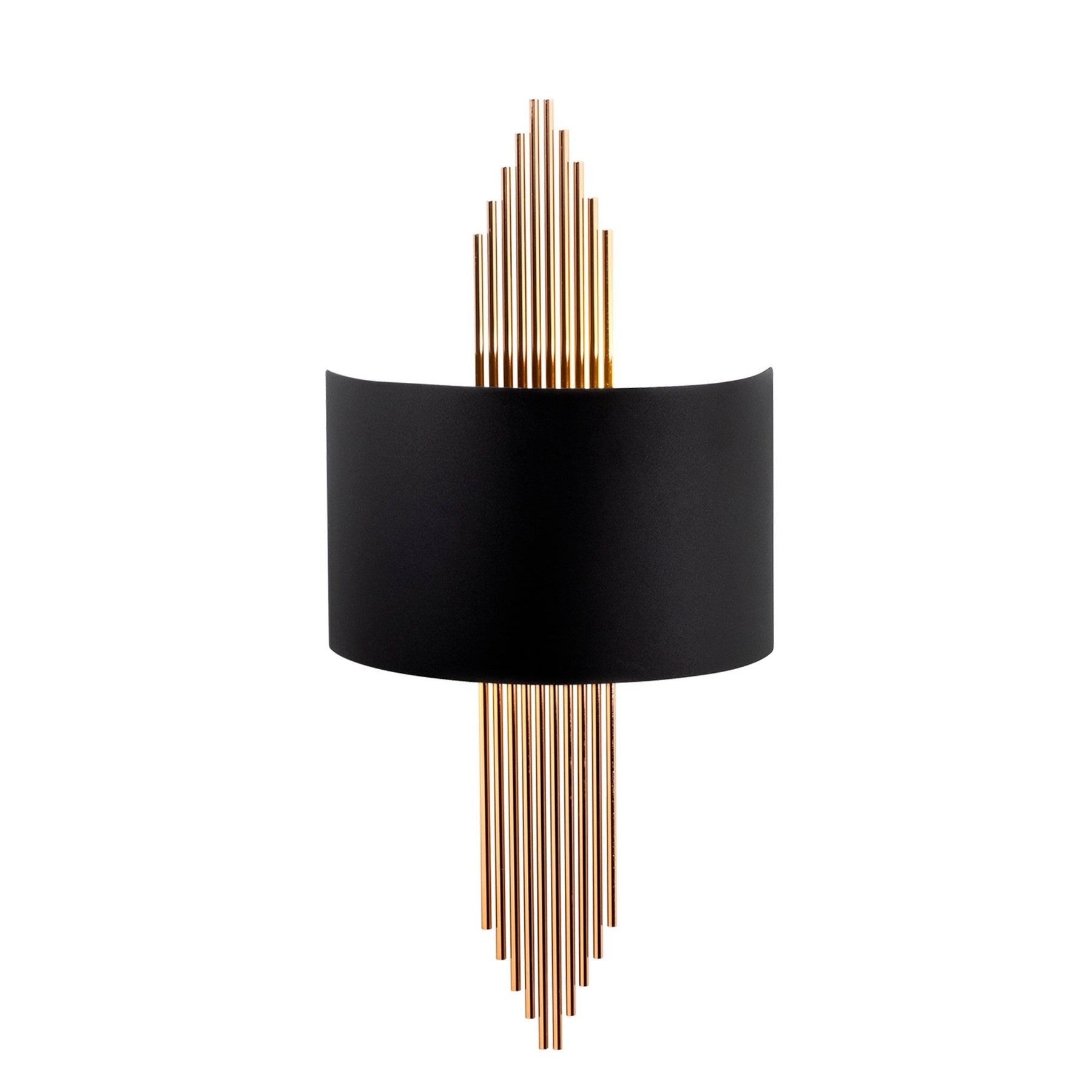 Aplica de perete 617 - A, metal, negru/auriu, forma curbata, 75x10x22 cm