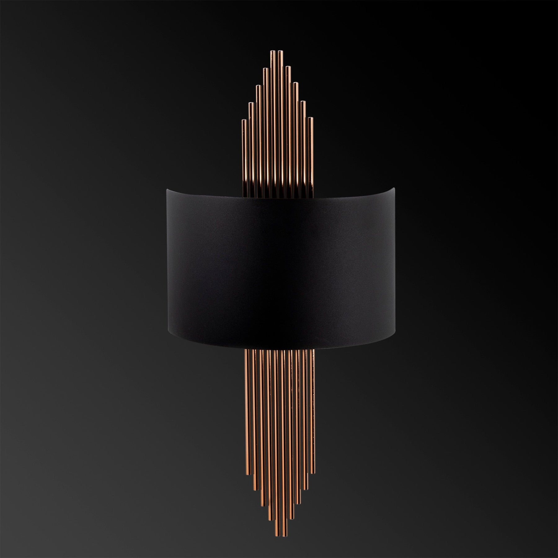 Aplica de perete 617 - A, metal, negru/auriu, forma curbata, 75x10x22 cm