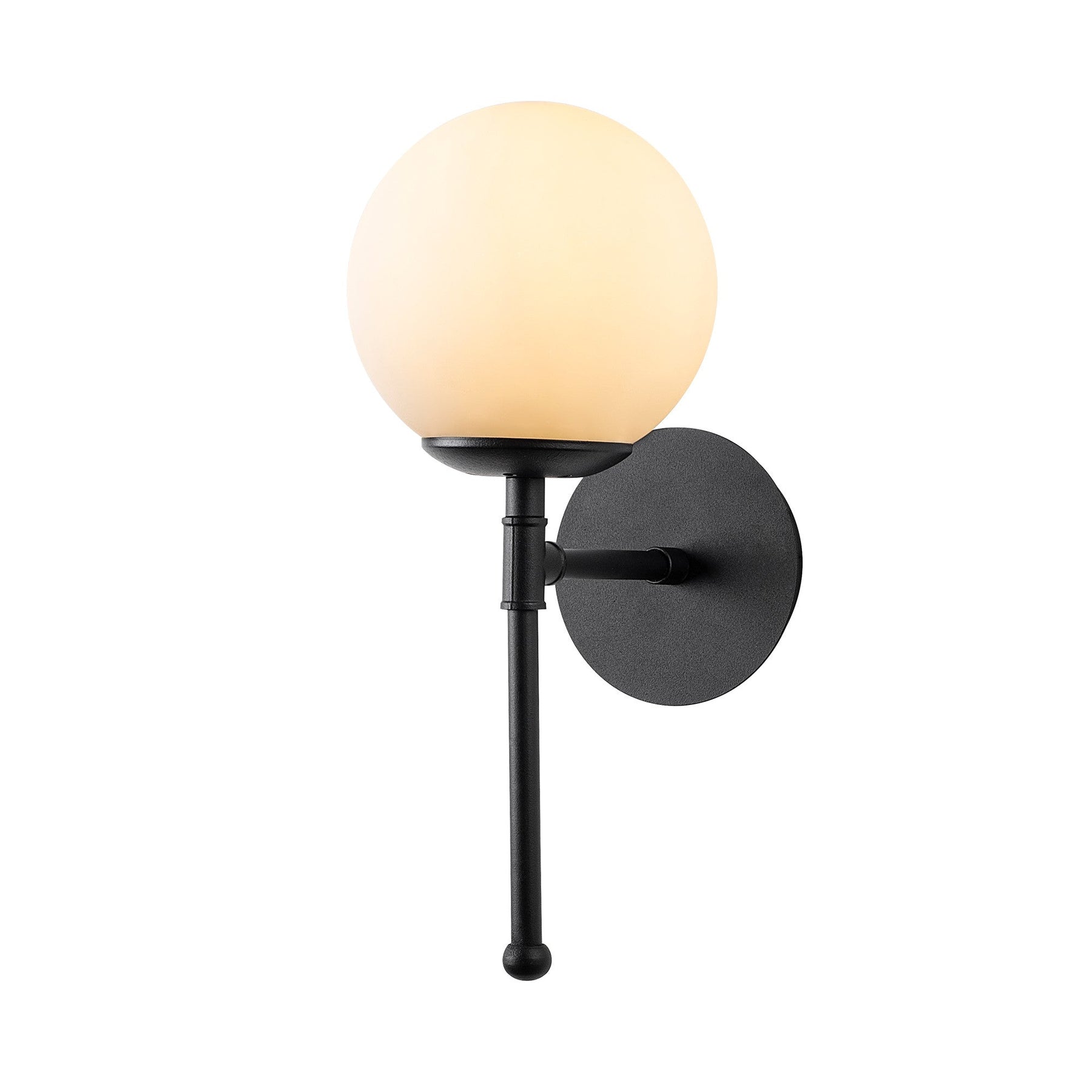 Lampa de perete Mudoni, MR-953-1, cadru metalic/sticla, negru/alb, 15x20x35 cm