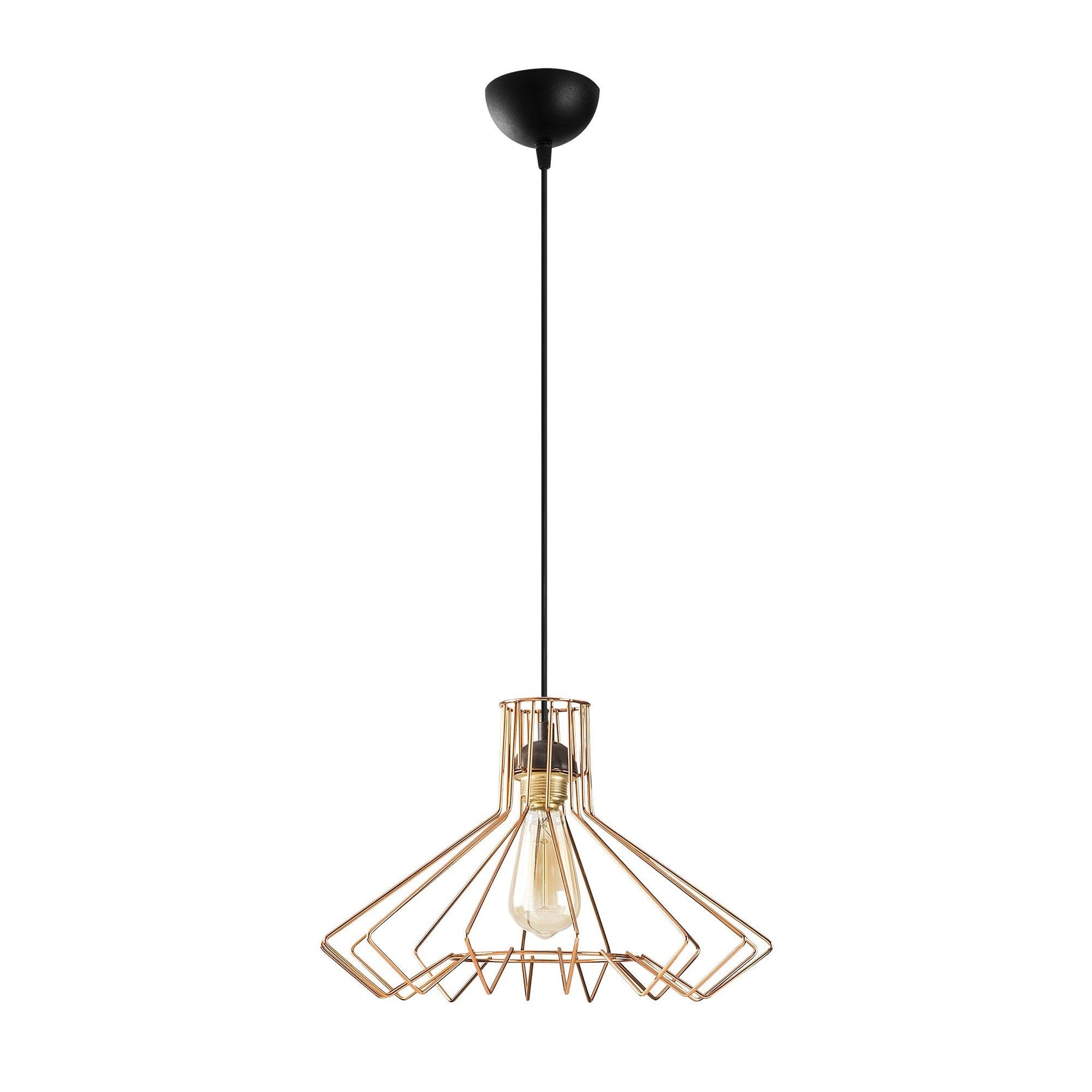 Lustra Saglam-3766, negru/maro, metal, 41x123 cm