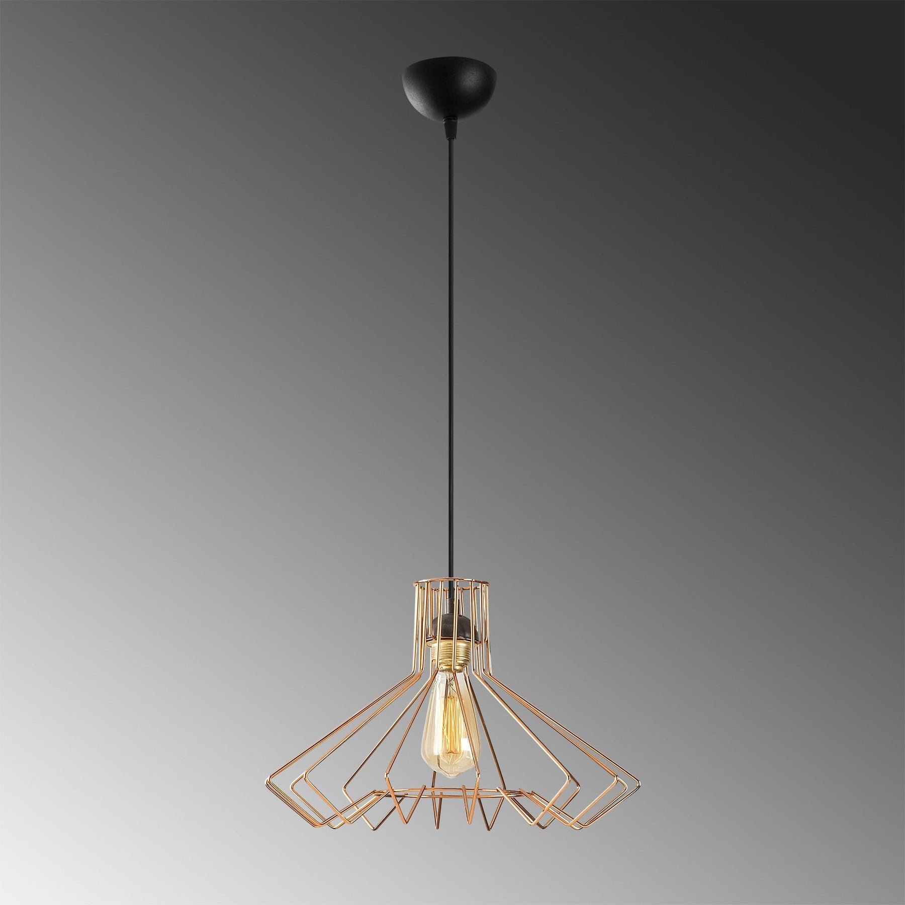 Lustra Saglam-3766, negru/maro, metal, 41x123 cm