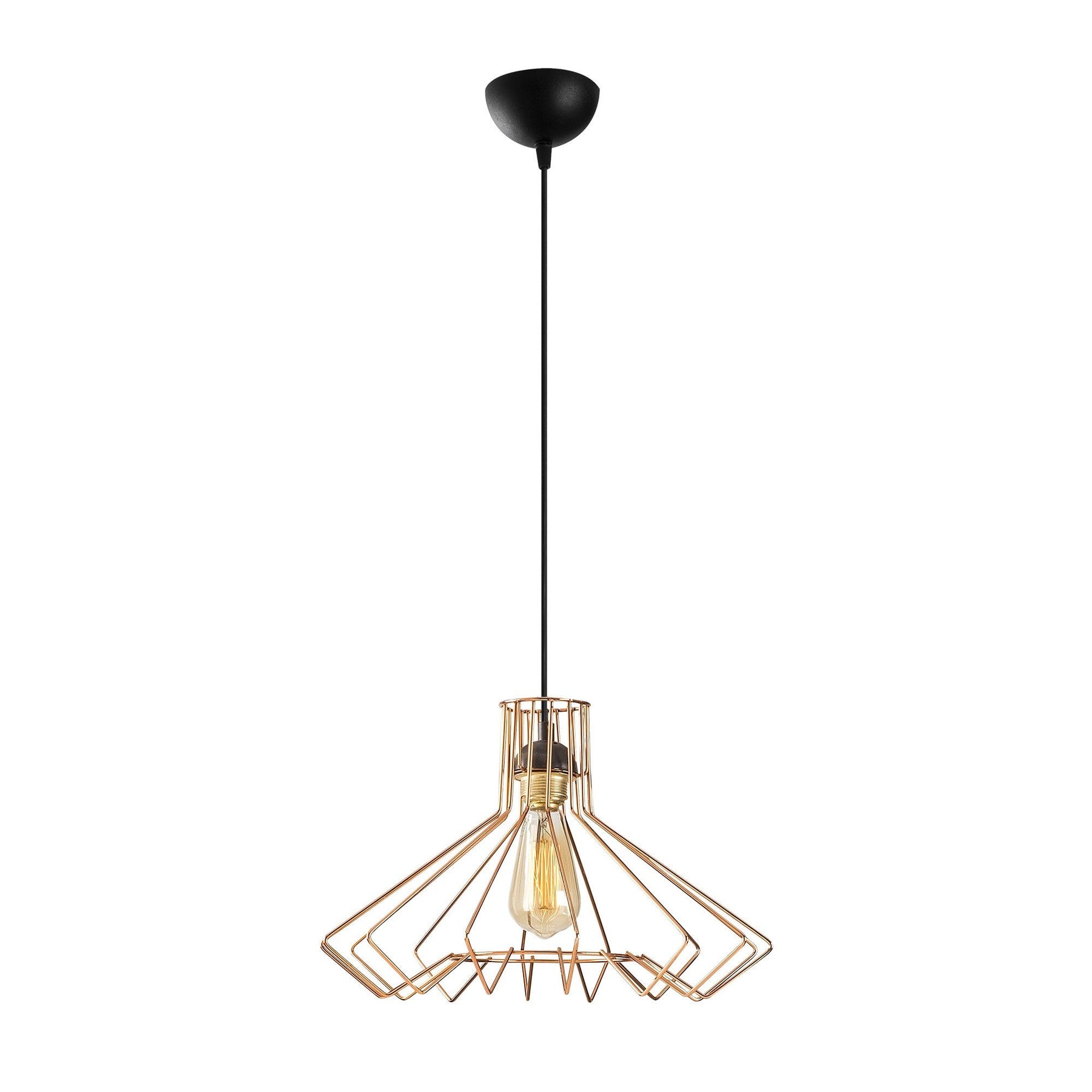Lustra Saglam-3766, negru/maro, metal, 41x123 cm