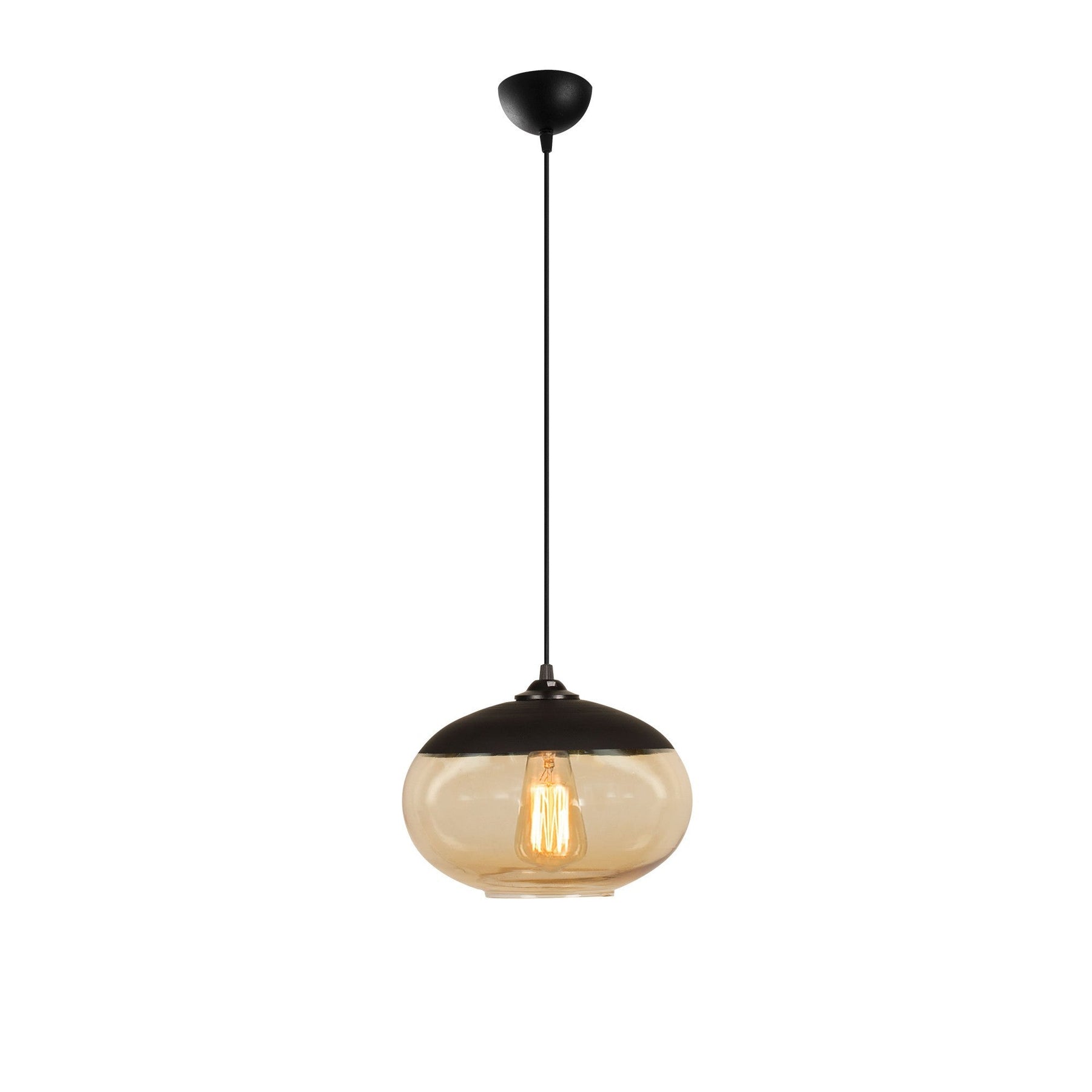 Lustra Camini - MR - 867, metal/sticla, negru, 25x113 cm