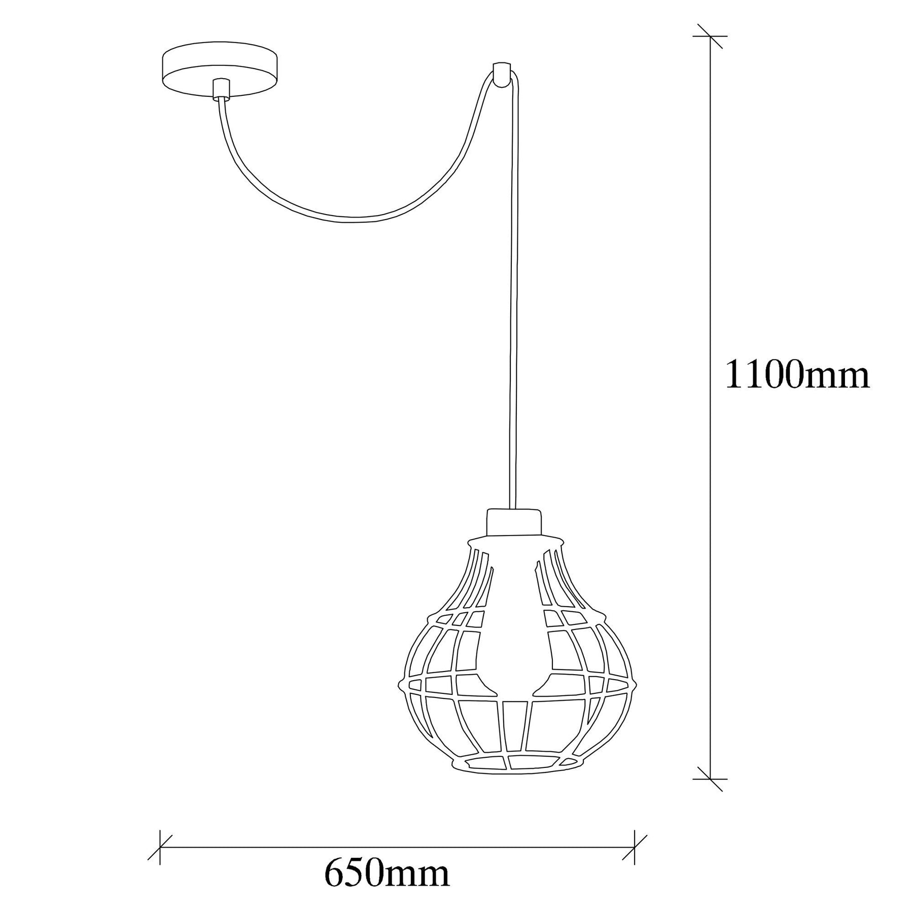 Lustra pe cablu Tellini, MR - 1002, cadru metalic, negru, 65x25x110 cm