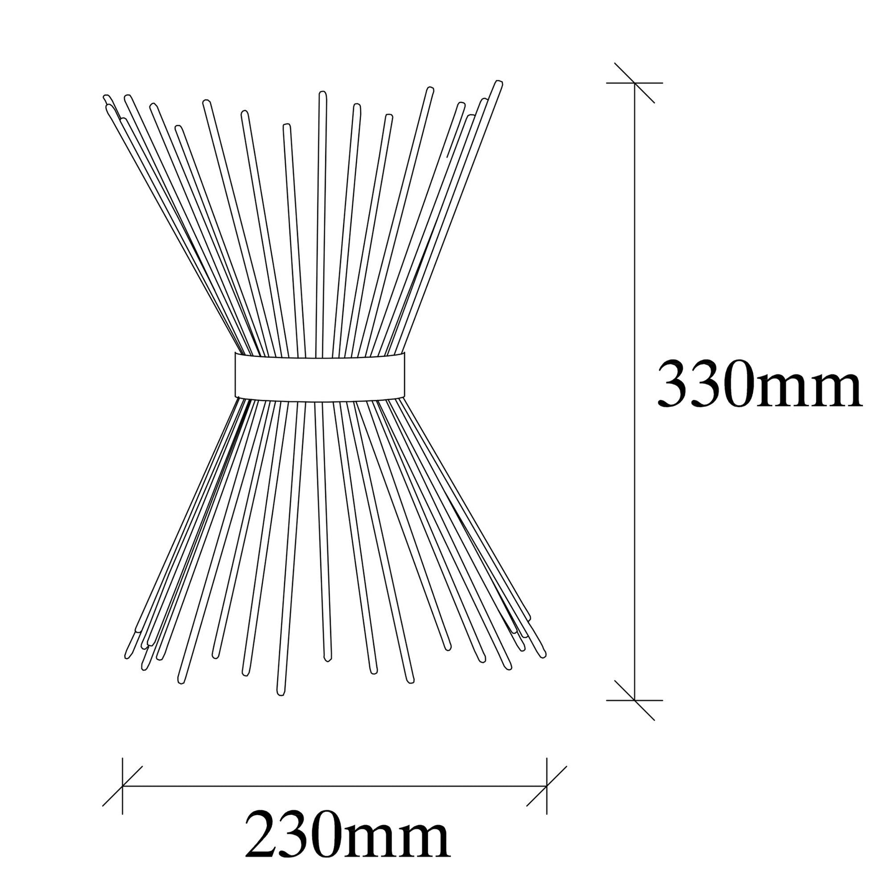Lampa de perete Kirpi, 3092, cadru metalic, auriu, 23x16x33 cm