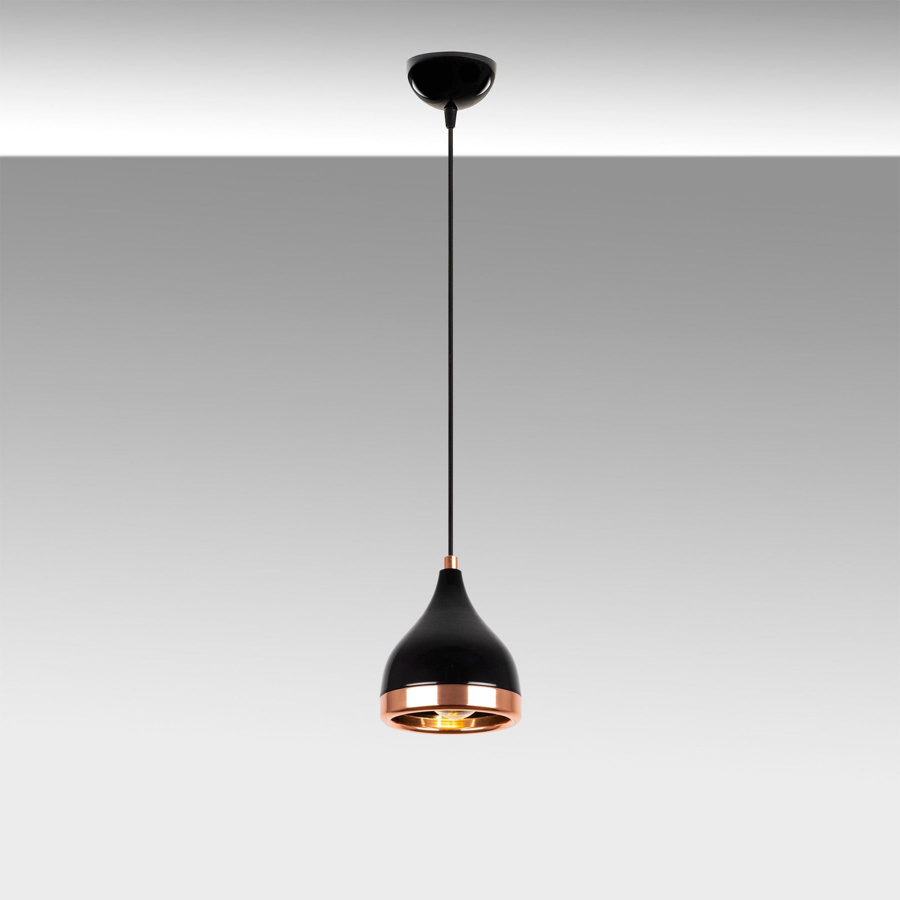 Lustra Yıldo, 7000, metal, negru/cupru, 15x15x135 cm