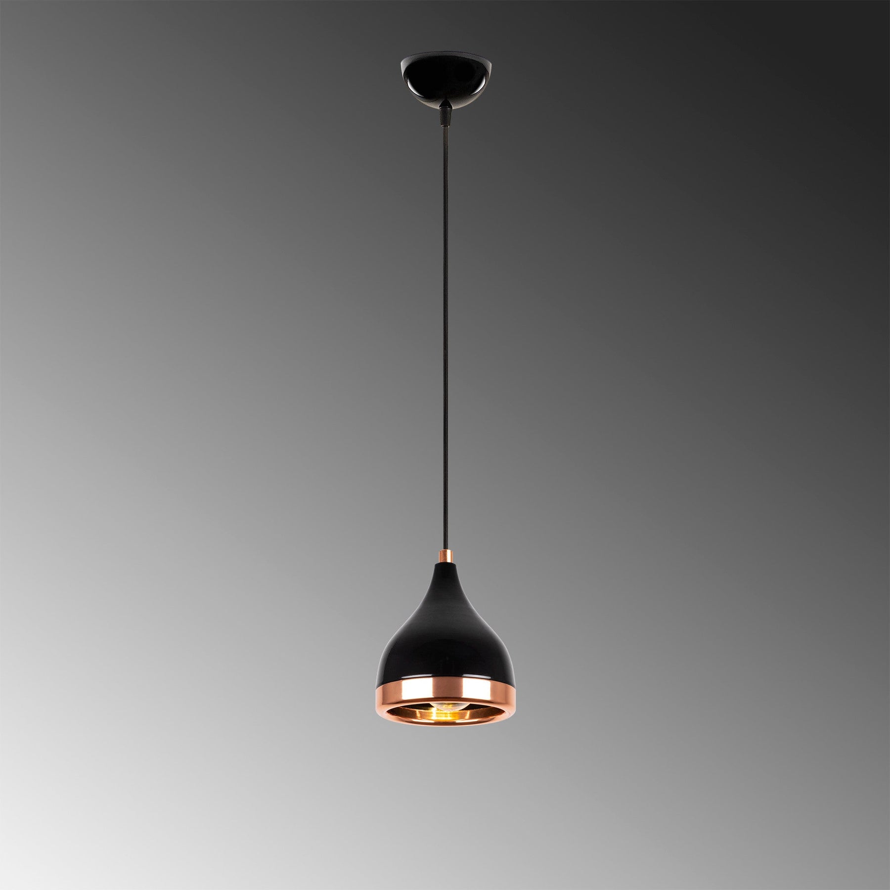 Lustra Yıldo, 7000, metal, negru/cupru, 15x15x135 cm