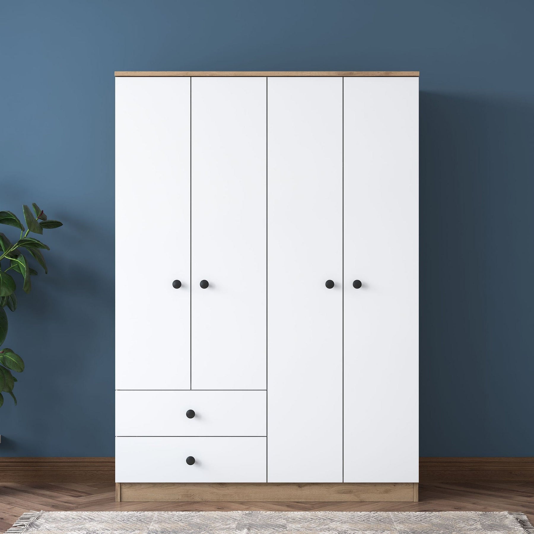 Dulap BA108-2067, alb/nuc, PAL melaminat, 120x170x43 cm