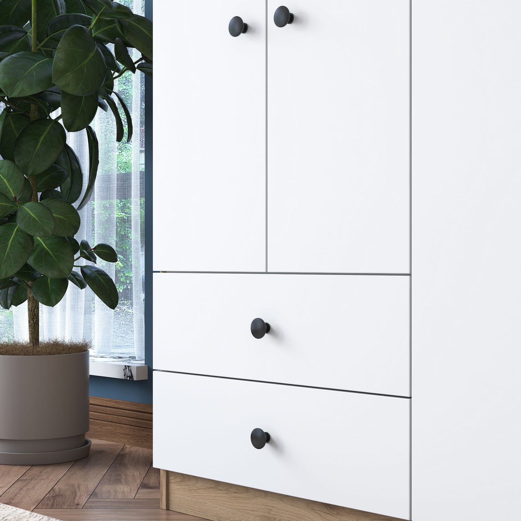 Dulap BA108-2067, alb/nuc, PAL melaminat, 120x170x43 cm