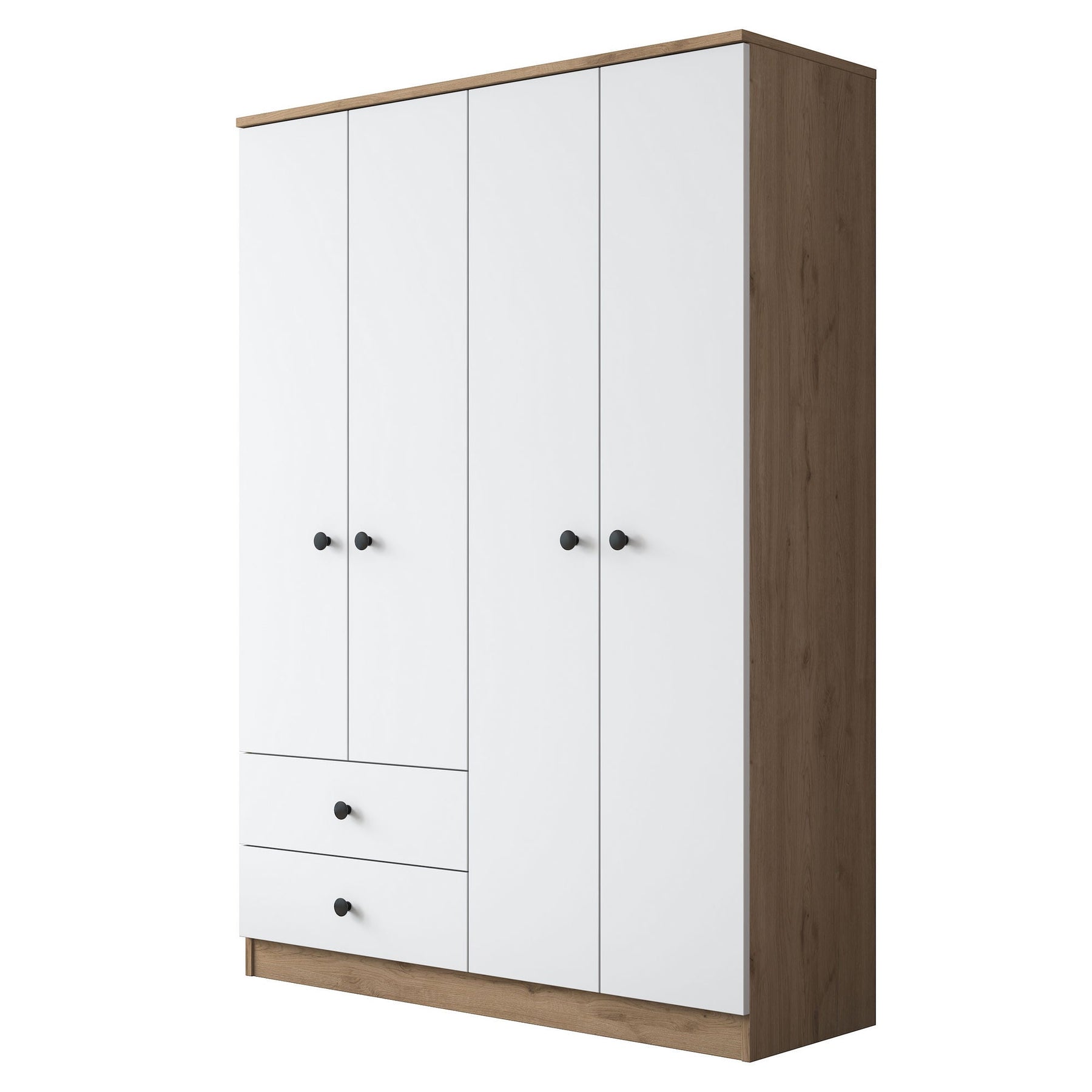 Dulap BA108-2067, alb/nuc, PAL melaminat, 120x170x43 cm