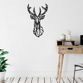 Accesoriu decorativ Geyik, negru, lemn, 39x65 cm