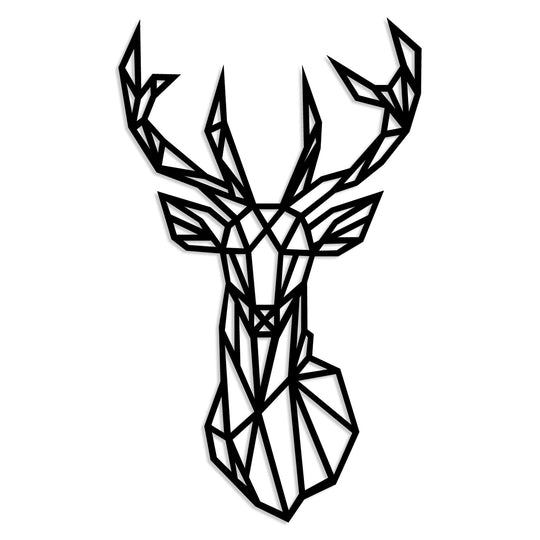 Accesoriu decorativ Geyik, negru, lemn, 39x65 cm