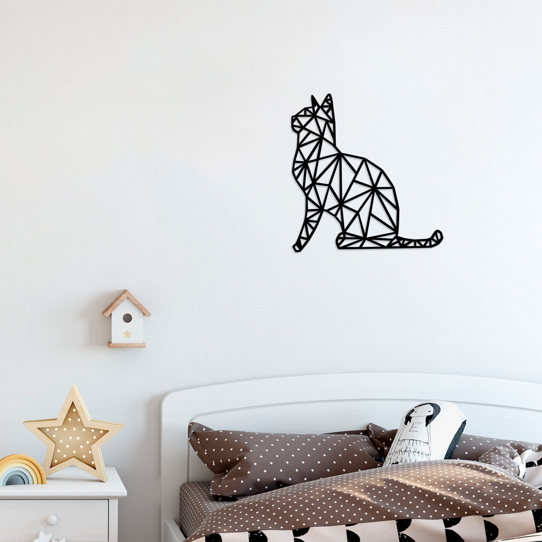 Accesoriu decorativ Kedi, negru, lemn, 35x46 cm