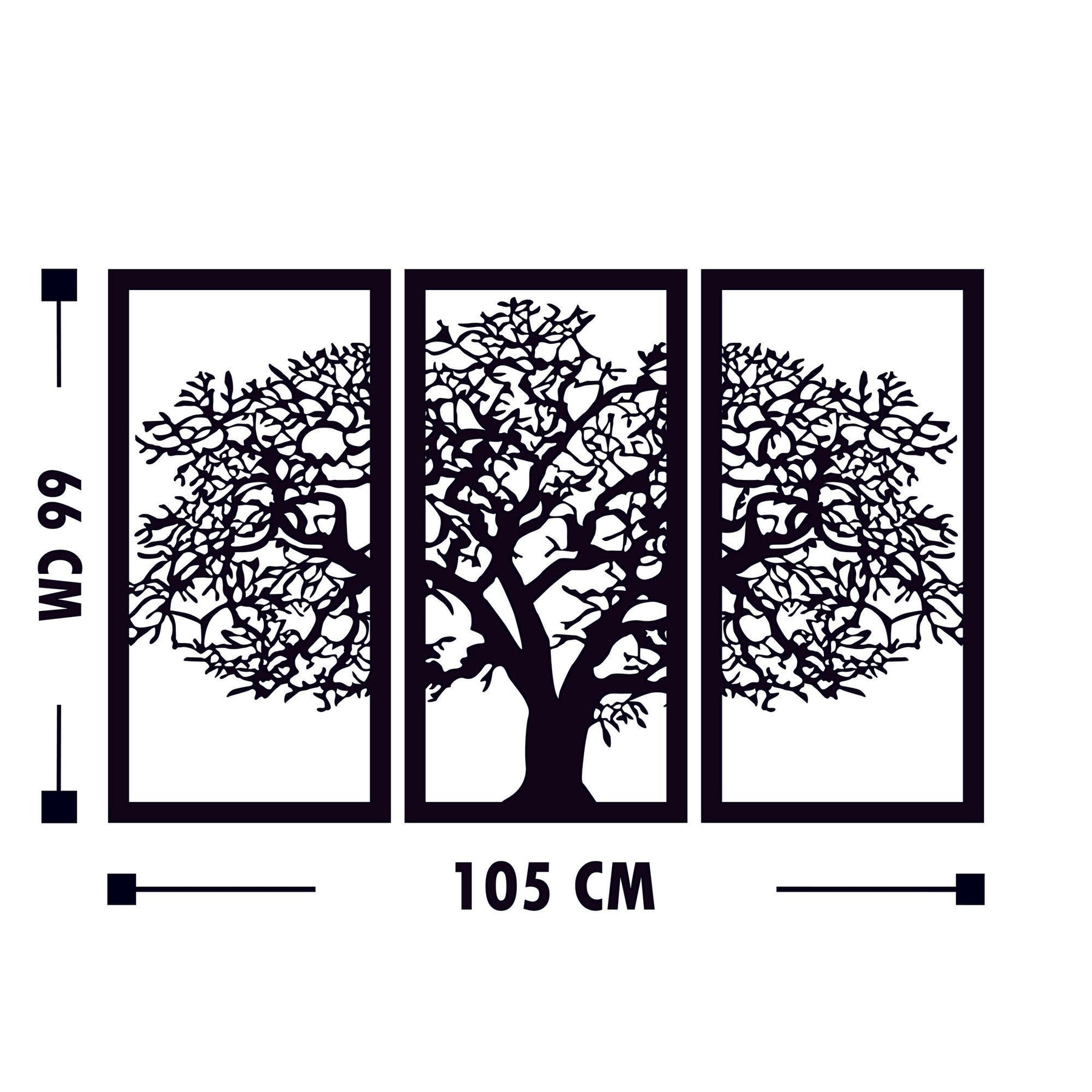 Accesoriu decorativ Ağaç 5, negru, lemn, 105x66 cm