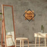 Accesoriu decorativ Fashion 2, negru/stejar, lemn/metal, 54x54 cm