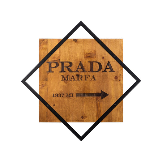 Accesoriu decorativ Fashion 2, negru/stejar, lemn/metal, 54x54 cm