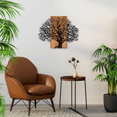 Accesoriu decorativ MA-307, stejar/negru, lemn/metal, 58x75 cm