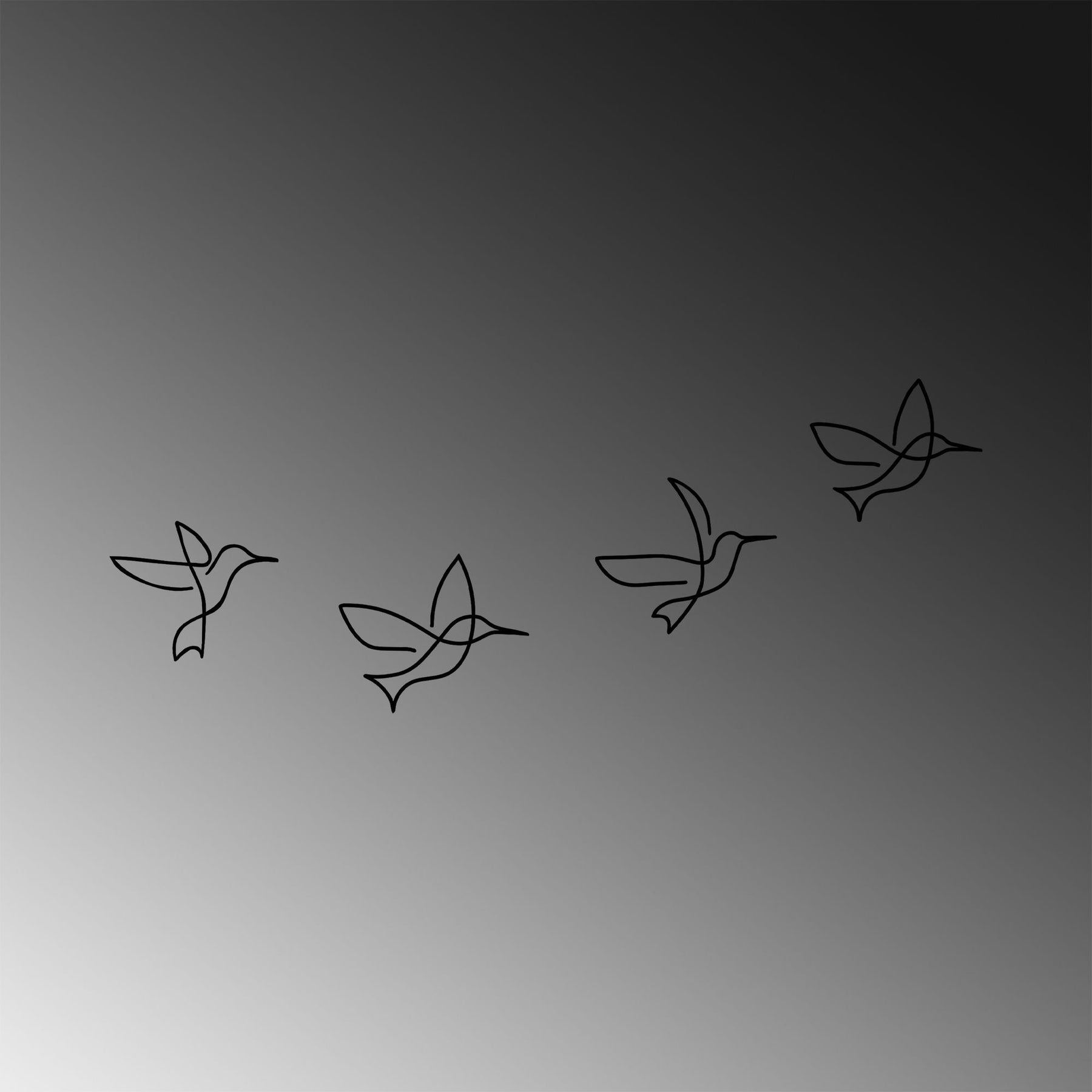 Accesoriu decorativ Birds-304, negru, metal