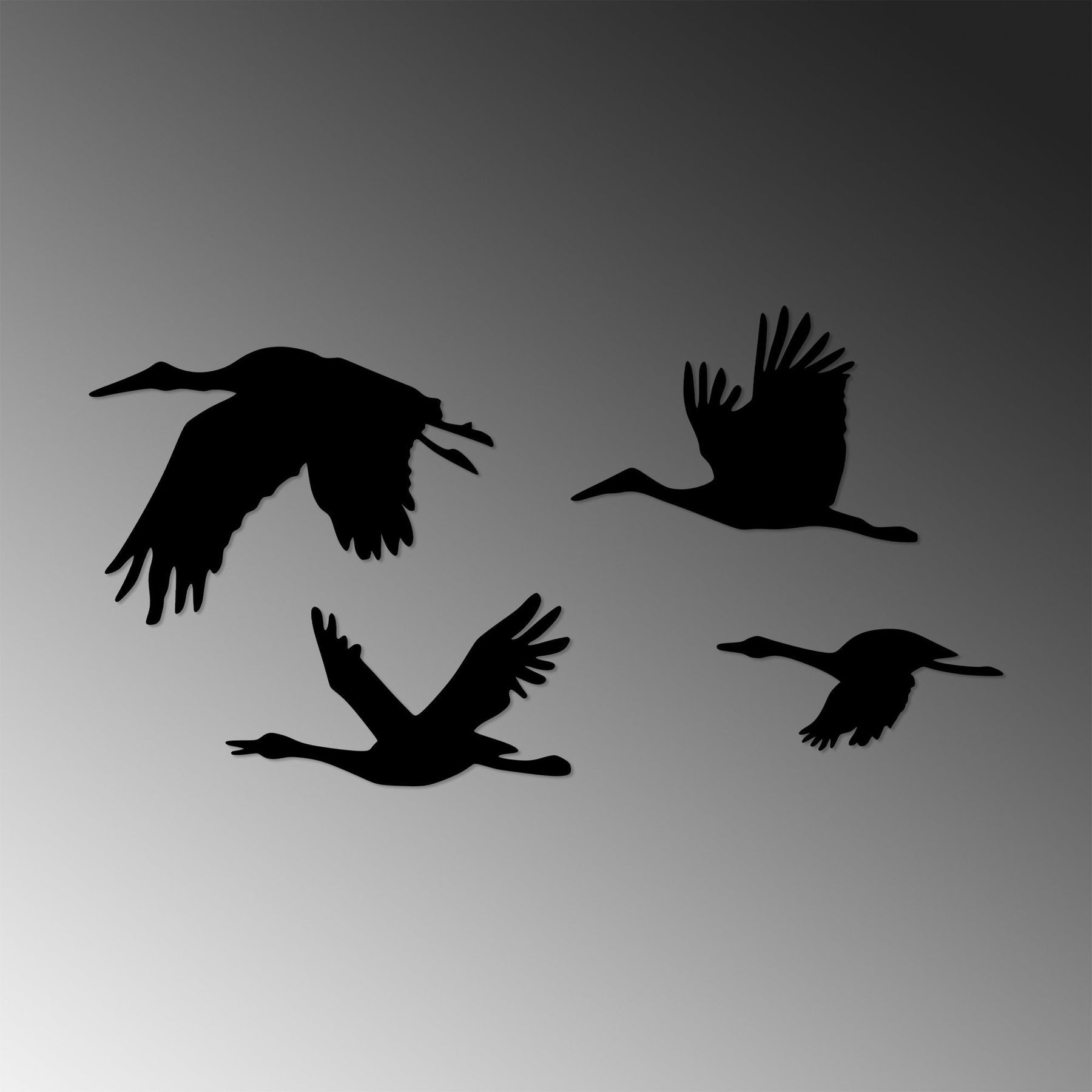 Decoratiune perete Stork, negru, metal