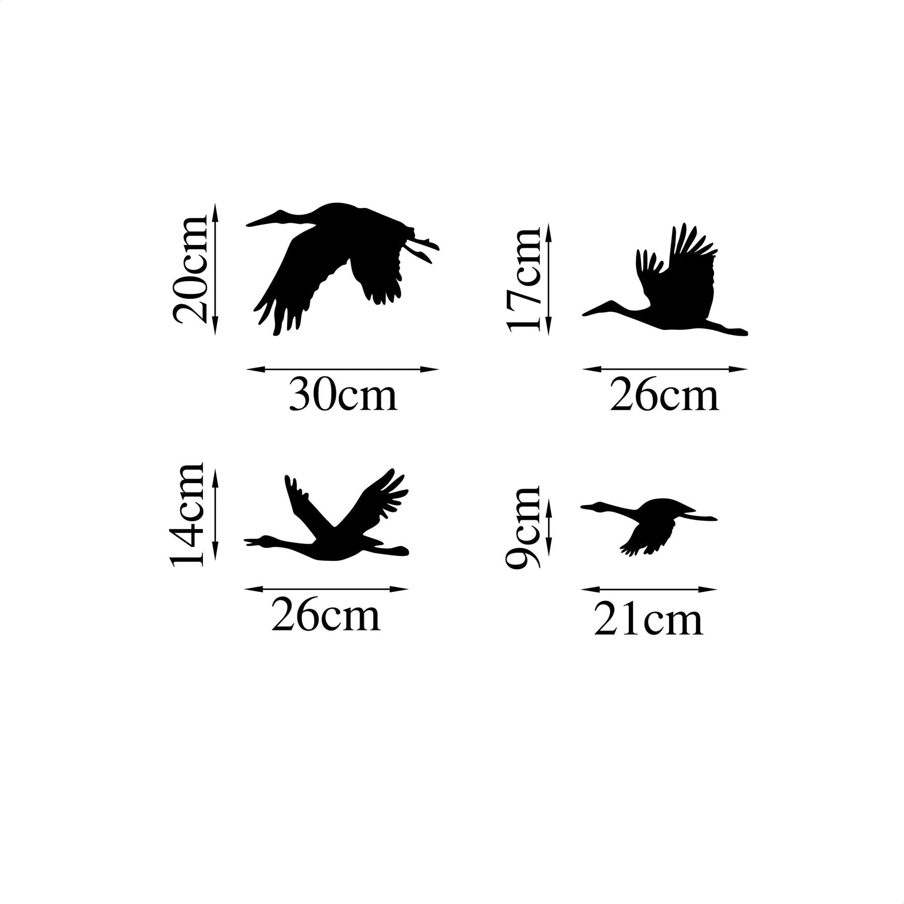 Decoratiune perete Stork, negru, metal