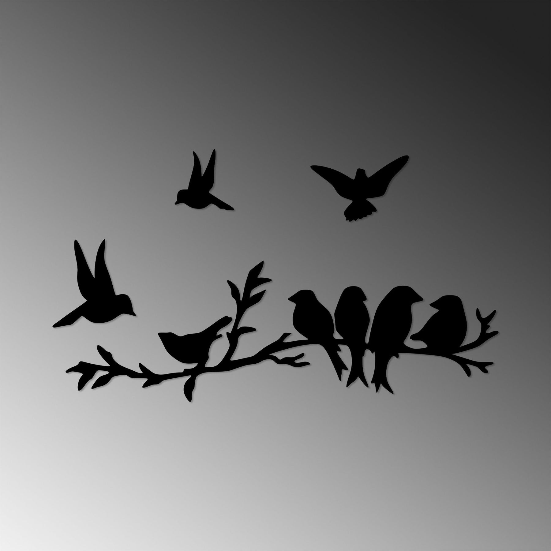 Accesoriu decorativ Bırd Communıty, negru, metal
